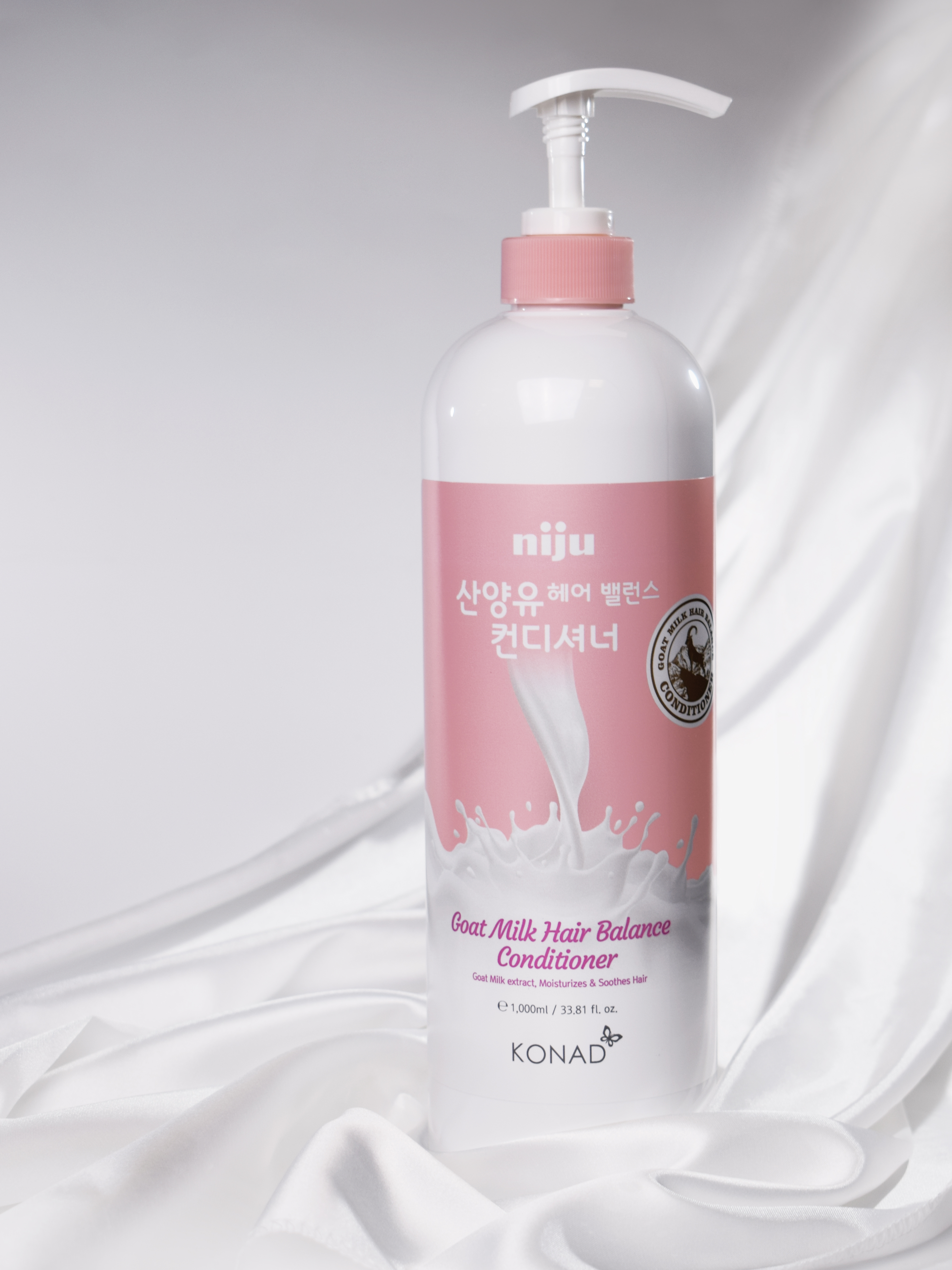 Konad Niju Goat Milk hair Balance Conditioner Кондиционер для объема и блеска волос с козьим молоком, 1000 мл купить в интернет-магазине Skin-Mag