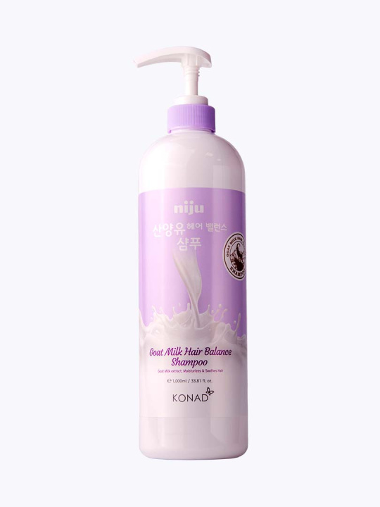 Konad Niju Goat Milk hair Balance Shampoo Шампунь для блеска и объема волос с козьим молоком, 1000 мл
