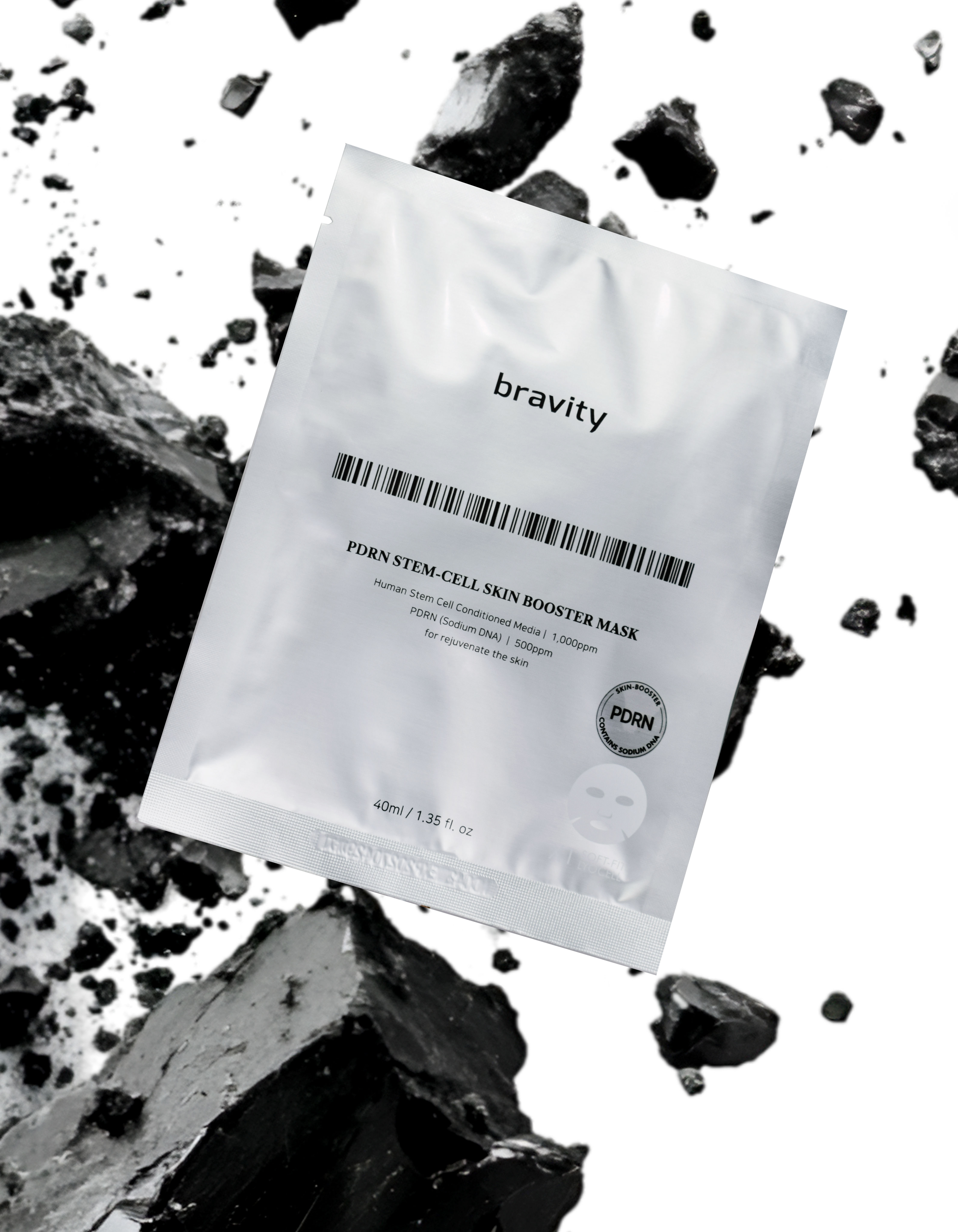Bravity PDRN Stem-cell Skin Booster Mask 40g*5EA Маска для лица с PDRN, 5 шт. купить в интернет-магазине Skin-Mag