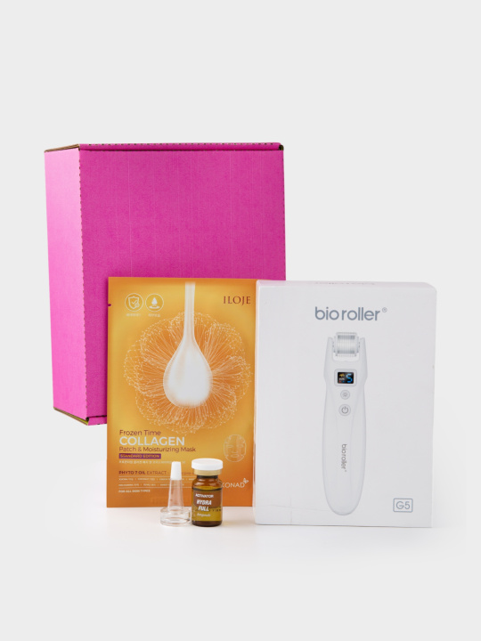 Подарочный набор косметики №036 Mezonica Bio Roller G5 Аппарат для лица 5 в 1, мезо сыворотка для лица 7 мл, тканевая маска 1 шт купить в интернет-магазине Skin-Mag