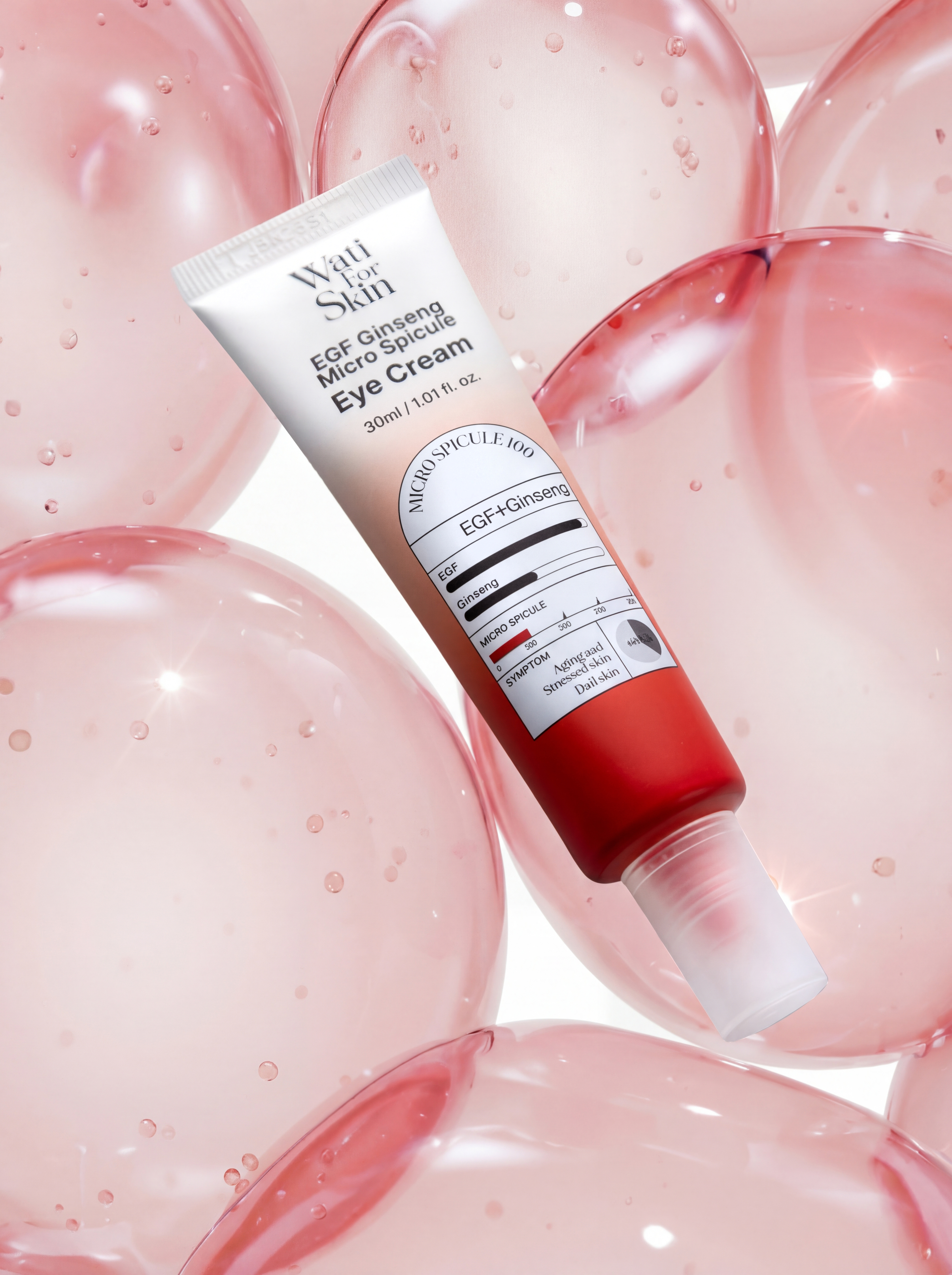 Wati For Skin EGF Ginseng Microshot Eye Cream Крем для области вокруг глаз с EGF пептидами, экстрактом женьшеня и микроиглами, 30 мл купить в интернет-магазине Skin-Mag