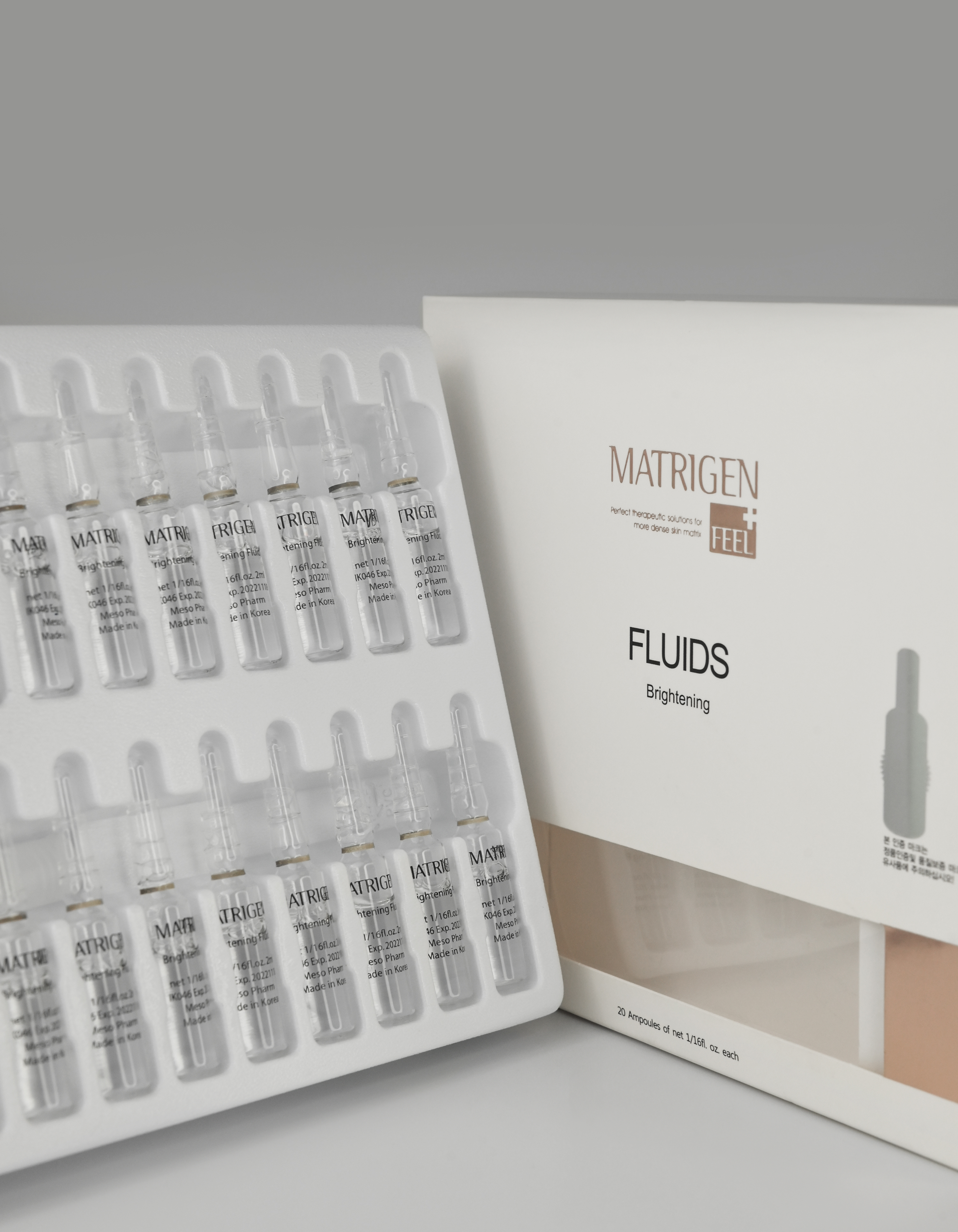 Matrigen Brightening Fluids Сыворотка - флюид для выравнивания тона кожи с арбутином и ниацинамидом, 2 мл х 20 шт купить в интернет-магазине Skin-Mag