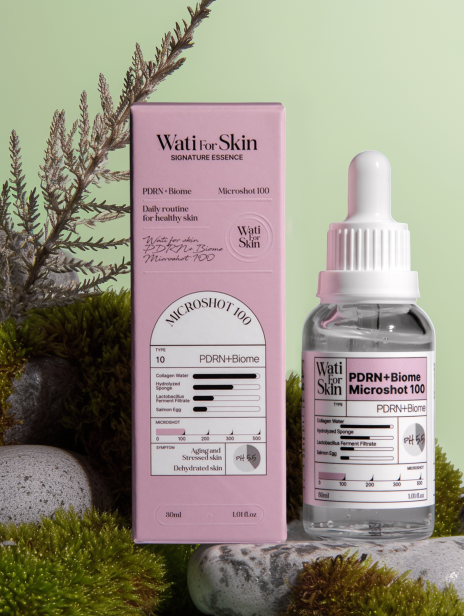 Wati For Skin PDRN+ Biome Essence Microshot 100 Эссенция для лица с микроиглами спикулами и ПДРН, 30 мл купить в интернет-магазине Skin-Mag