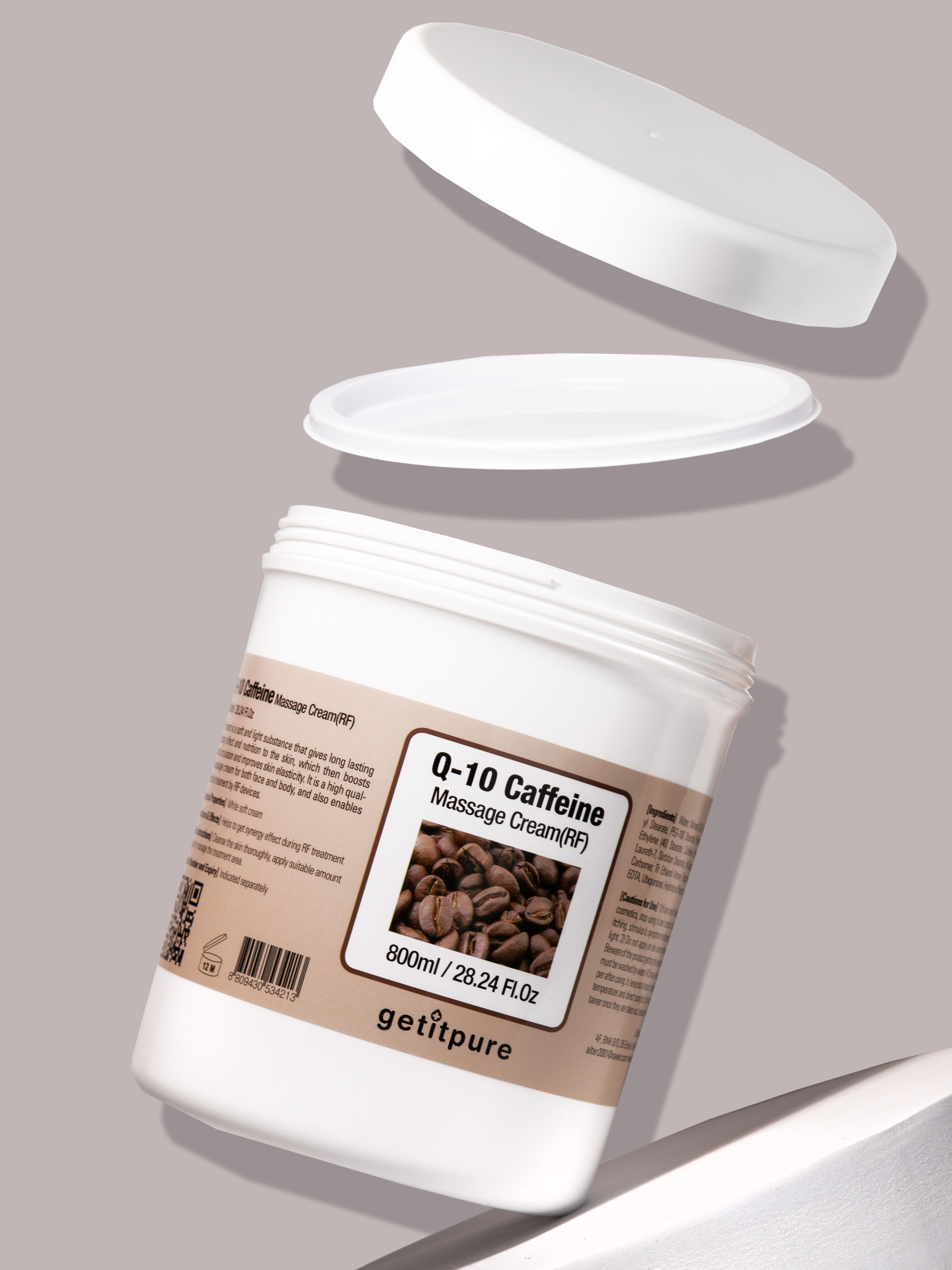 Medisance Metro Korea Recovery Q-10 Caffein Massage cream RF Восстанавливающий массажный RF аппаратный лифтинг крем для тела с кофеином и коэнзим Q10, 800 мл купить в интернет-магазине Skin-Mag
