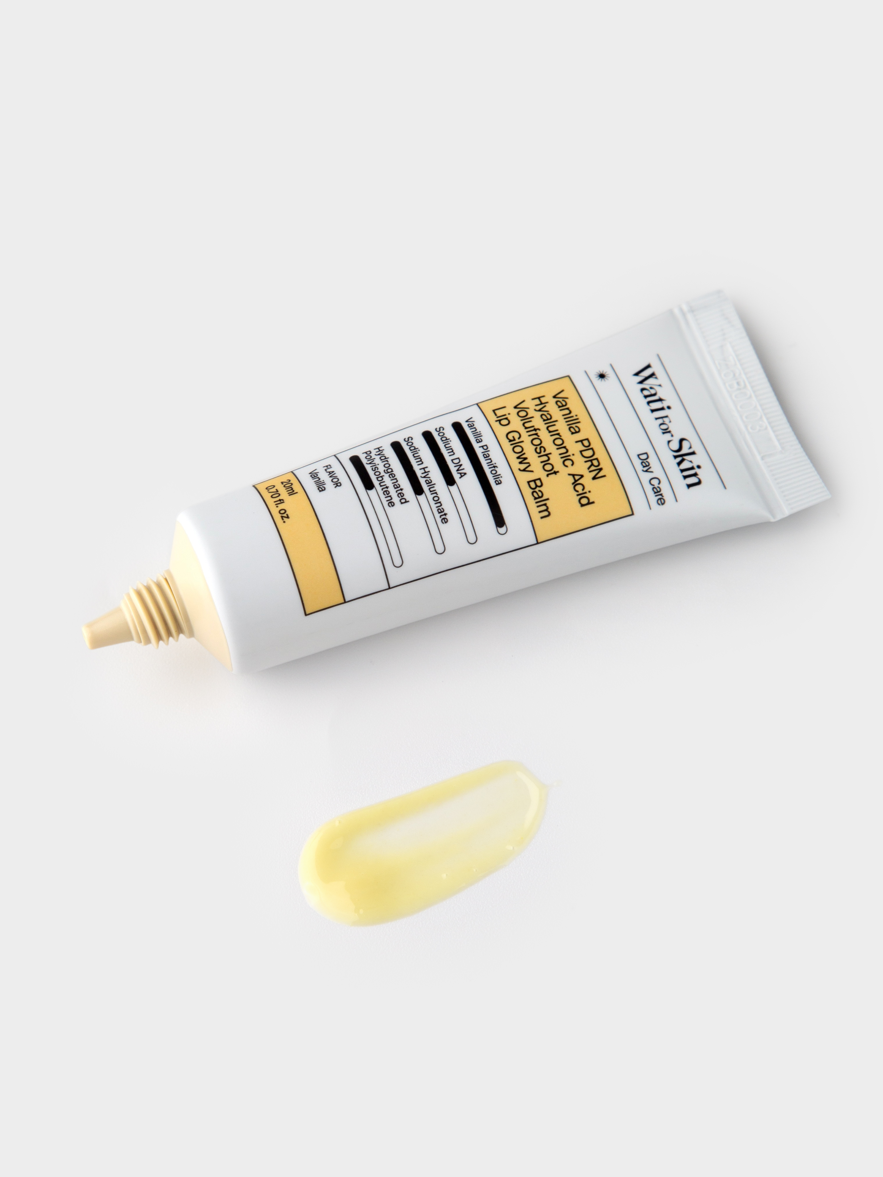 Wati For Skin Vanilla PDRN Hyaluronic Acid Volufroshot Lip Glowy Balm Бальзам для увлажнения и антиэйдж питания губ с ванилью, гиалуроновой кислотой, ПДРН и волюфилином, 20 мл купить в интернет-магазине Skin-Mag