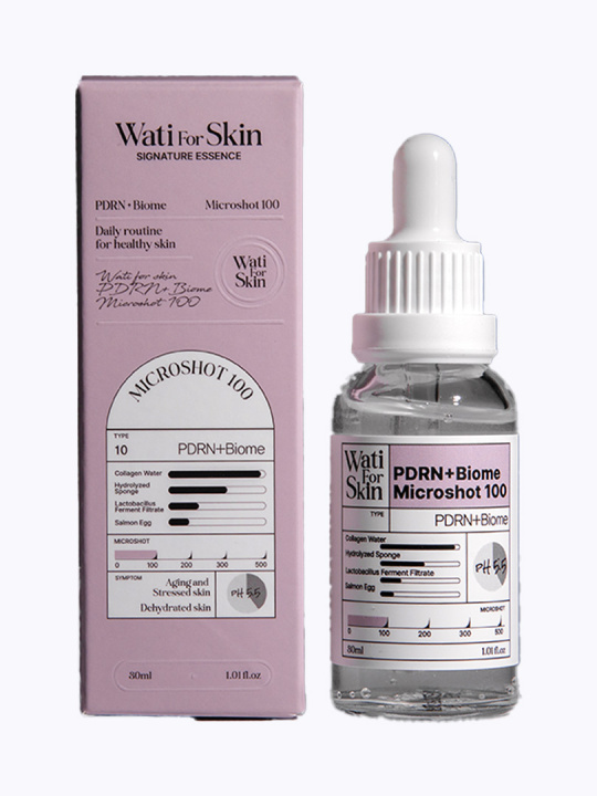 Wati For Skin PDRN+ Biome Essence Microshot 100 Эссенция для лица с микроиглами спикулами и ПДРН, 30 мл