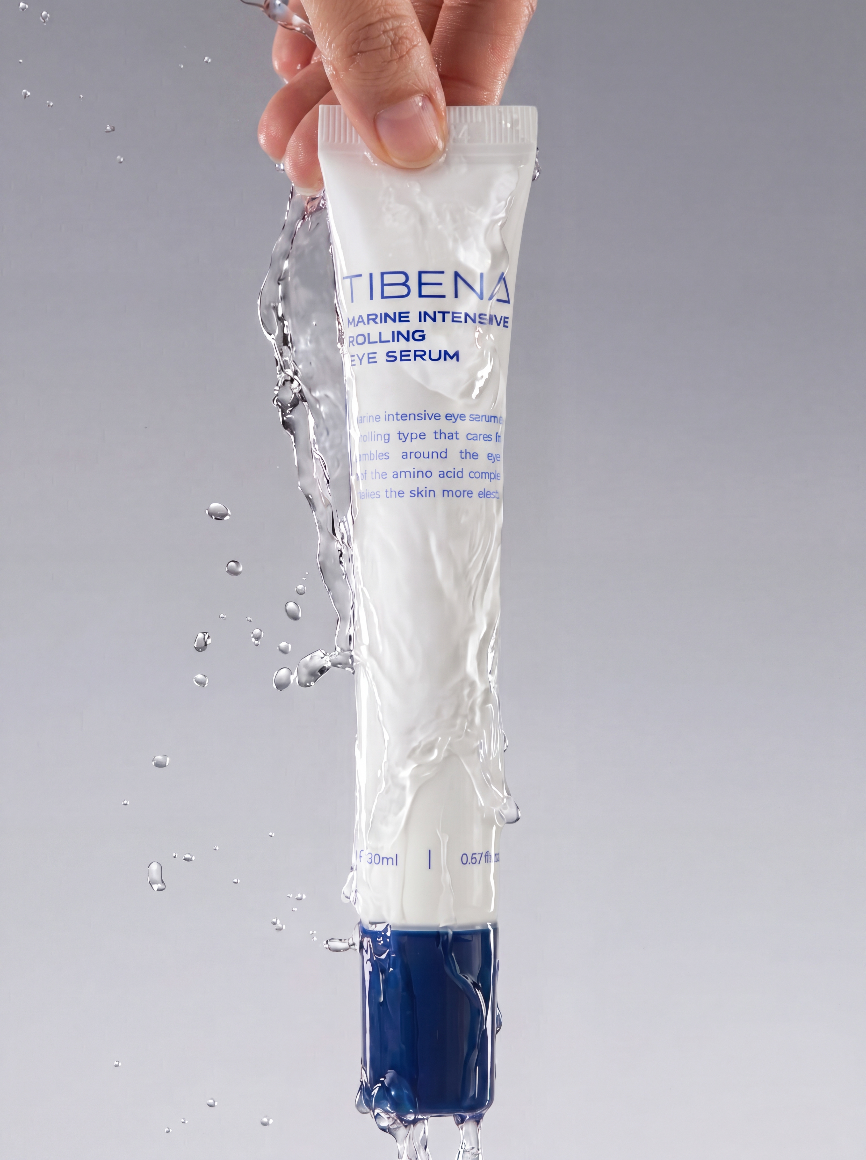 Tibena Marine Intensive Rolling Eye Serum Сыворотка для кожи вокруг глаз с морской водой, ниацинамидом и массажным роликом, 20 мл купить в интернет-магазине Skin-Mag