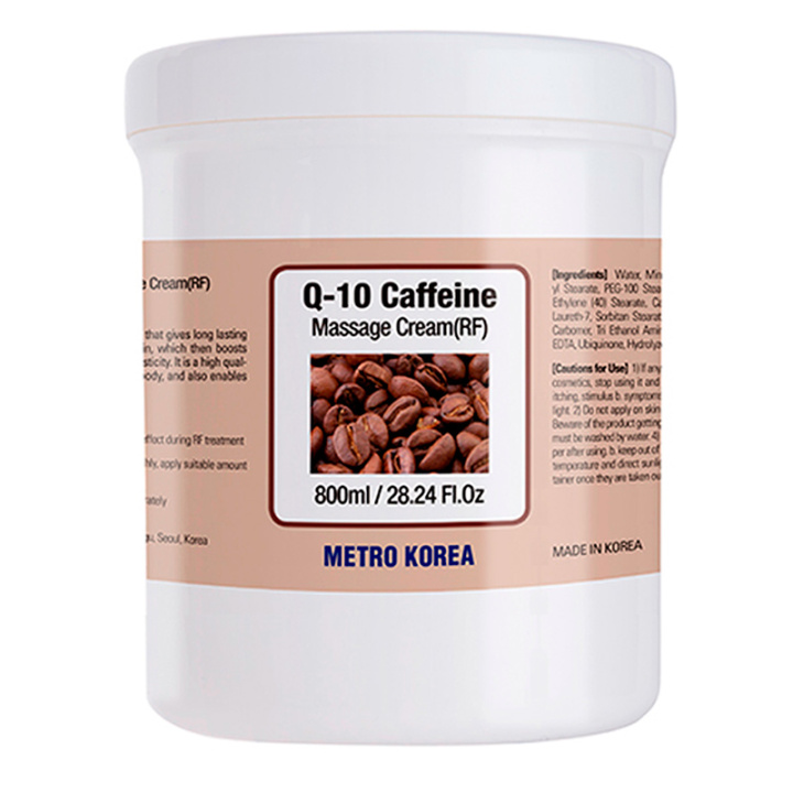 Medisance Metro Korea Recovery Q-10 Caffein Massage cream RF Восстанавливающий массажный RF аппаратный лифтинг крем для тела с кофеином и коэнзим Q10, 800 мл купить в интернет-магазине Skin-Mag