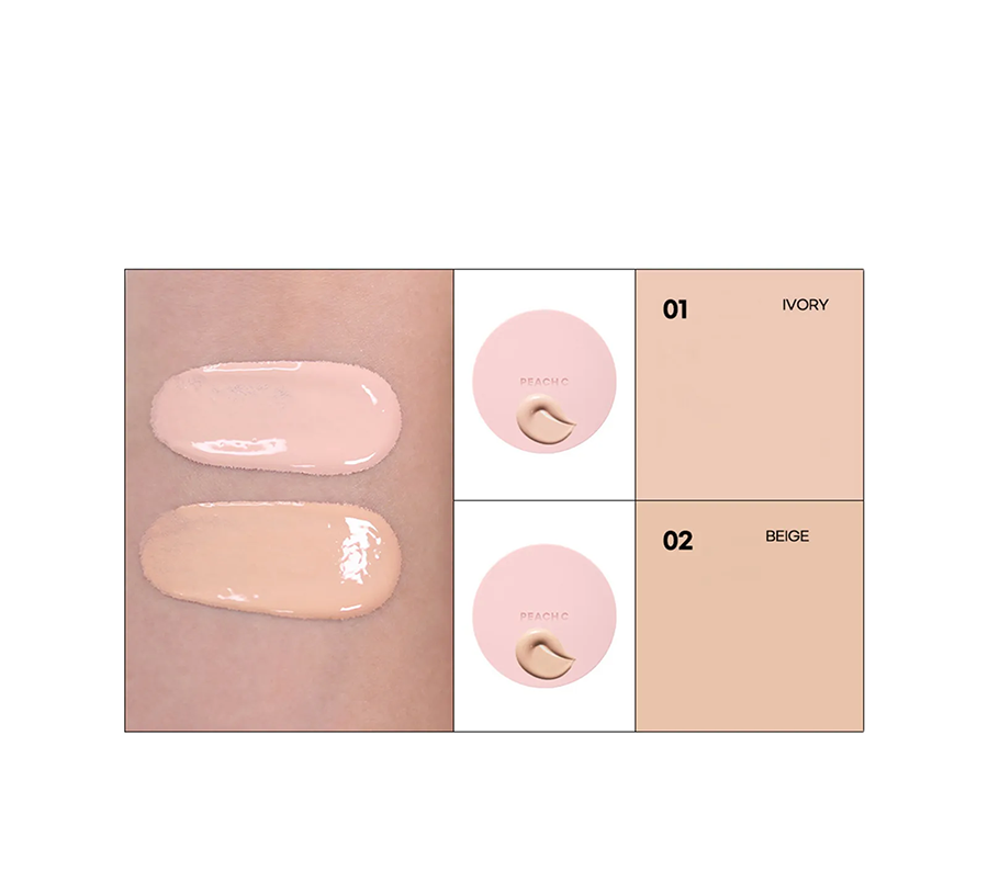PEACH C Focus On Air Velvet Cushion 02 BEIGE Кушон для лица, оттенок 02 купить в интернет-магазине Skin-Mag