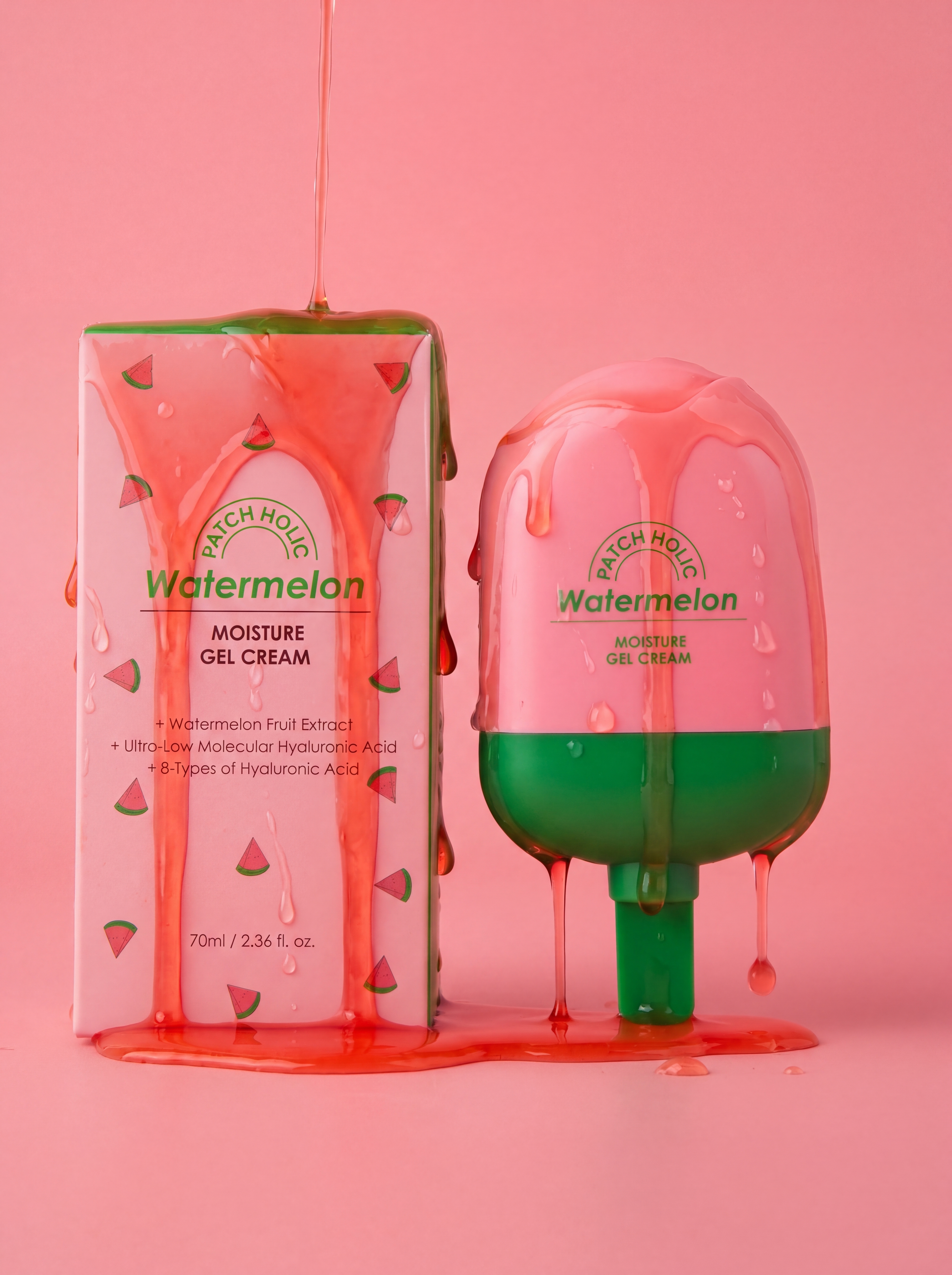 Patch Holic Watermelon Moisture Gel Cream Крем-гель для лица увлажняющий с экстрактом арбуза, 70 мл купить в интернет-магазине Skin-Mag