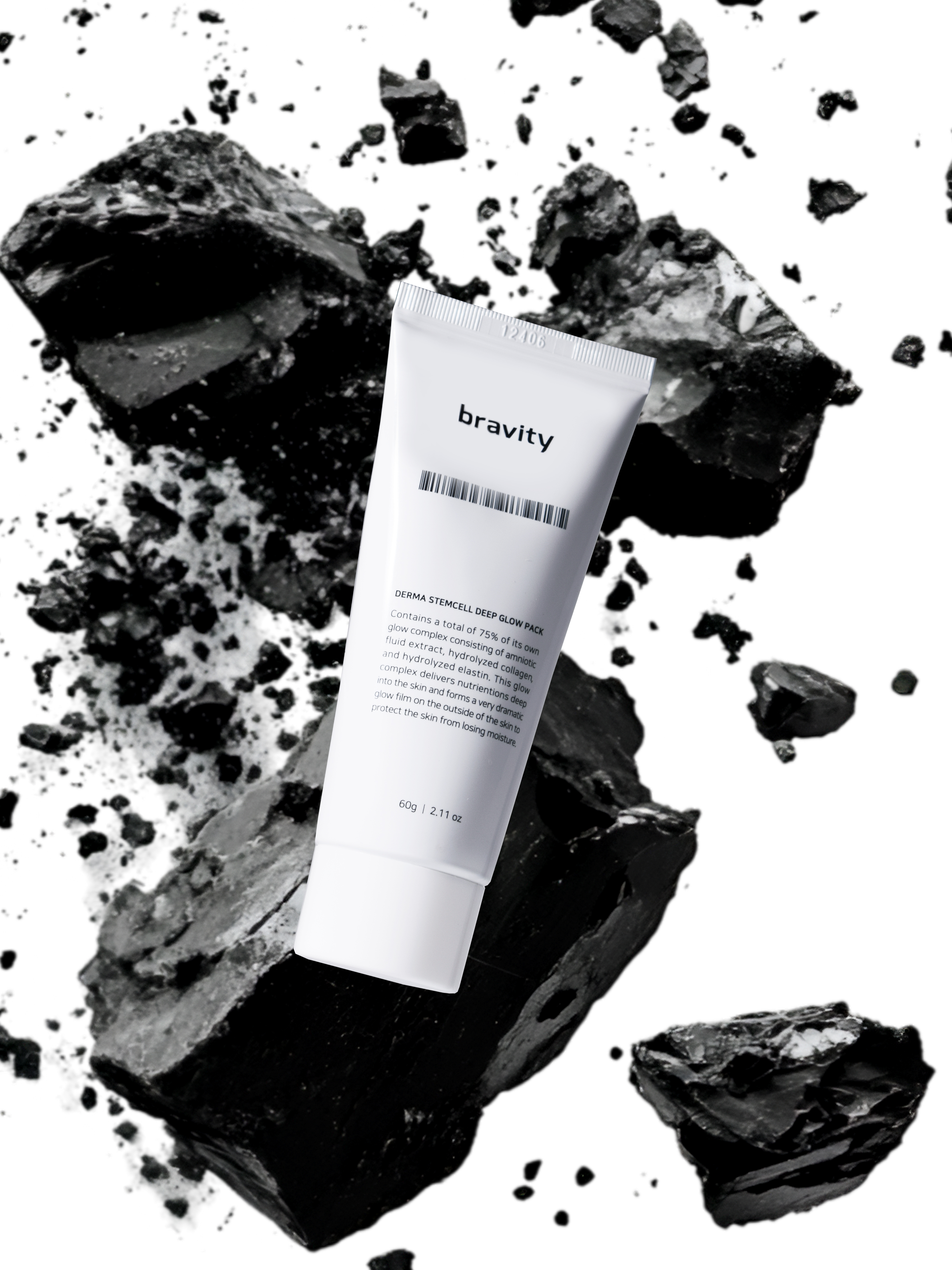 Bravity Stem-cell Deep Glow Pack Омолаживающая маска пленка для лица 60 г купить в интернет-магазине Skin-Mag