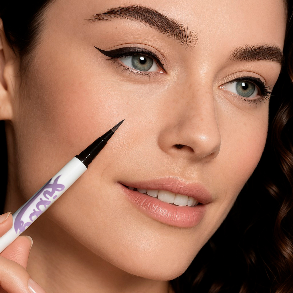 PEACH C Brush Fixxyliner 01 Black Brown Подводка для глаз, чёрно-коричневая купить в интернет-магазине Skin-Mag