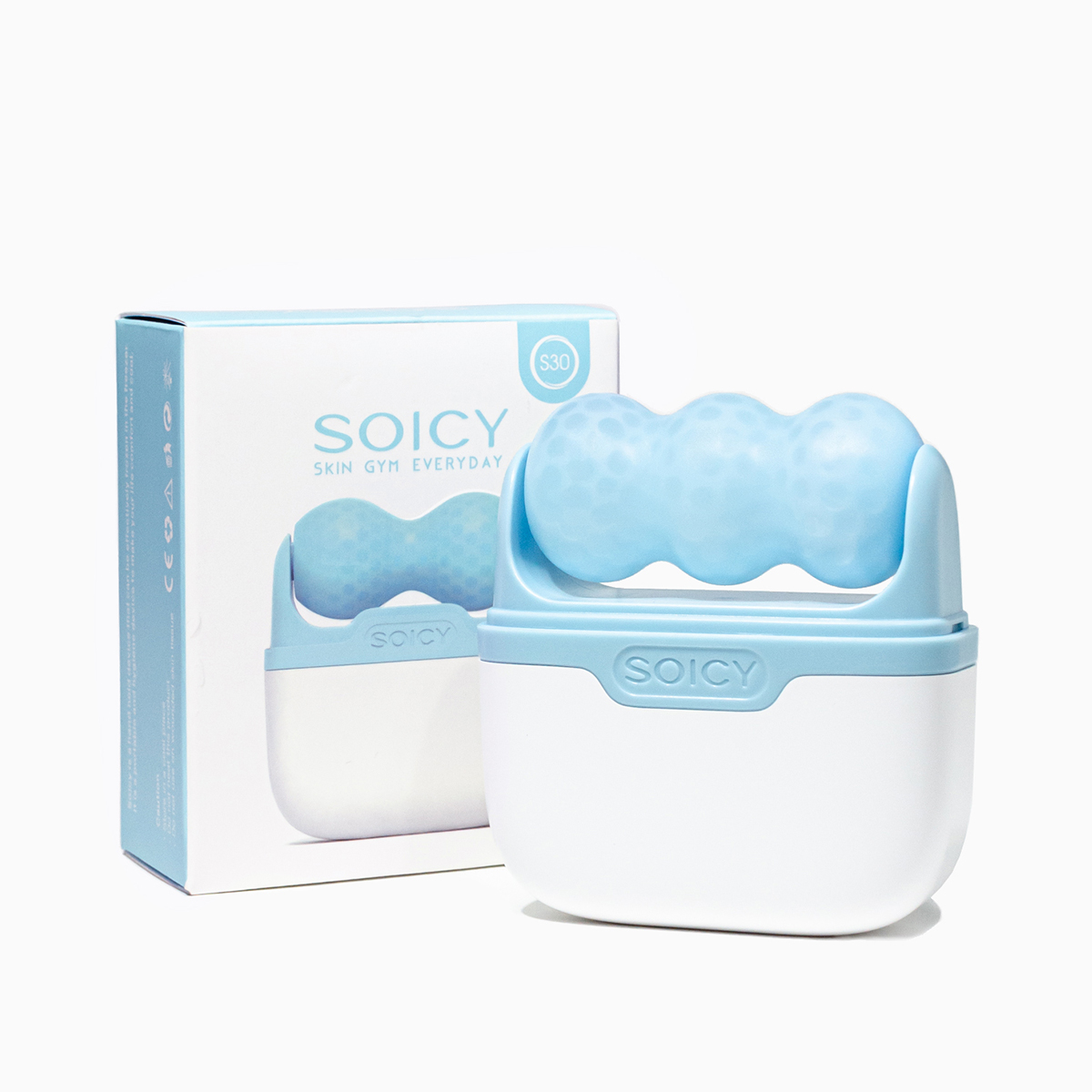 Mezonica Soicy 30 blue Роликовый массажер для лица и тела, цвет голубой купить в интернет-магазине Skin-Mag