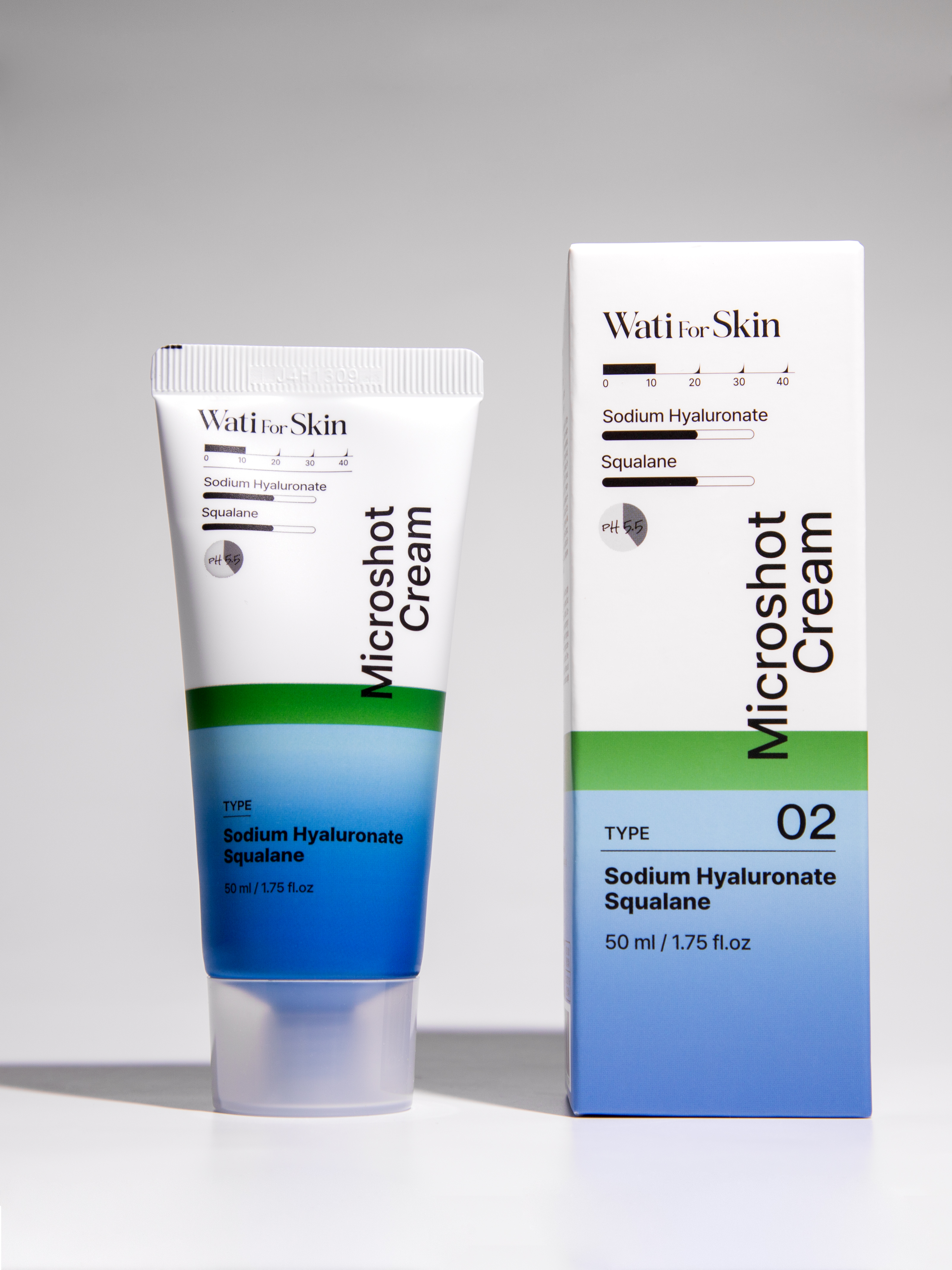 Wati For Skin Hyaluronic Squalane Microshot Cream Крем для лица с микроиглами гиалурон и сквалан, 50 мл купить в интернет-магазине Skin-Mag