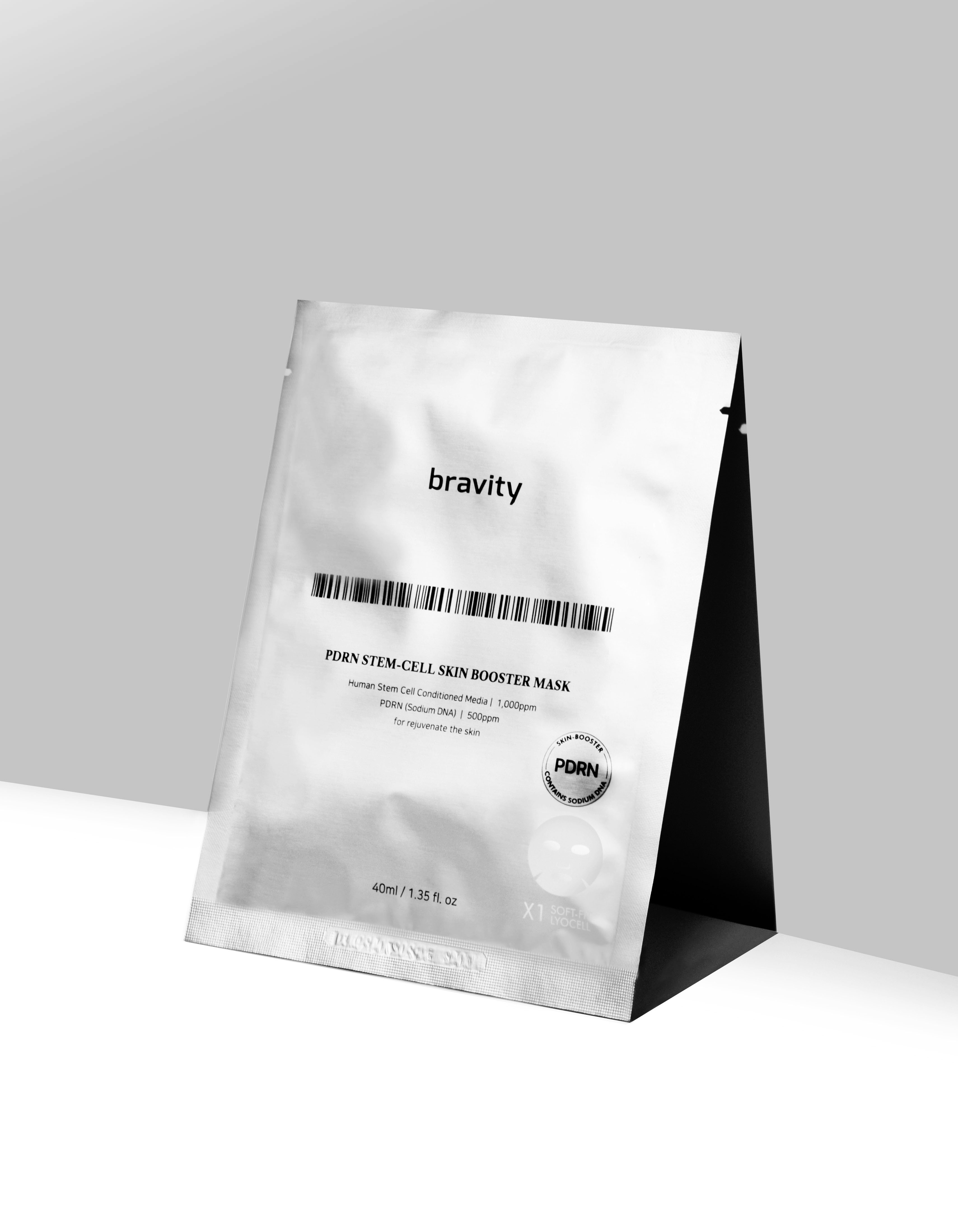 Bravity PDRN Stem-cell Skin Booster Mask 40g*5EA Маска для лица с PDRN, 5 шт. купить в интернет-магазине Skin-Mag