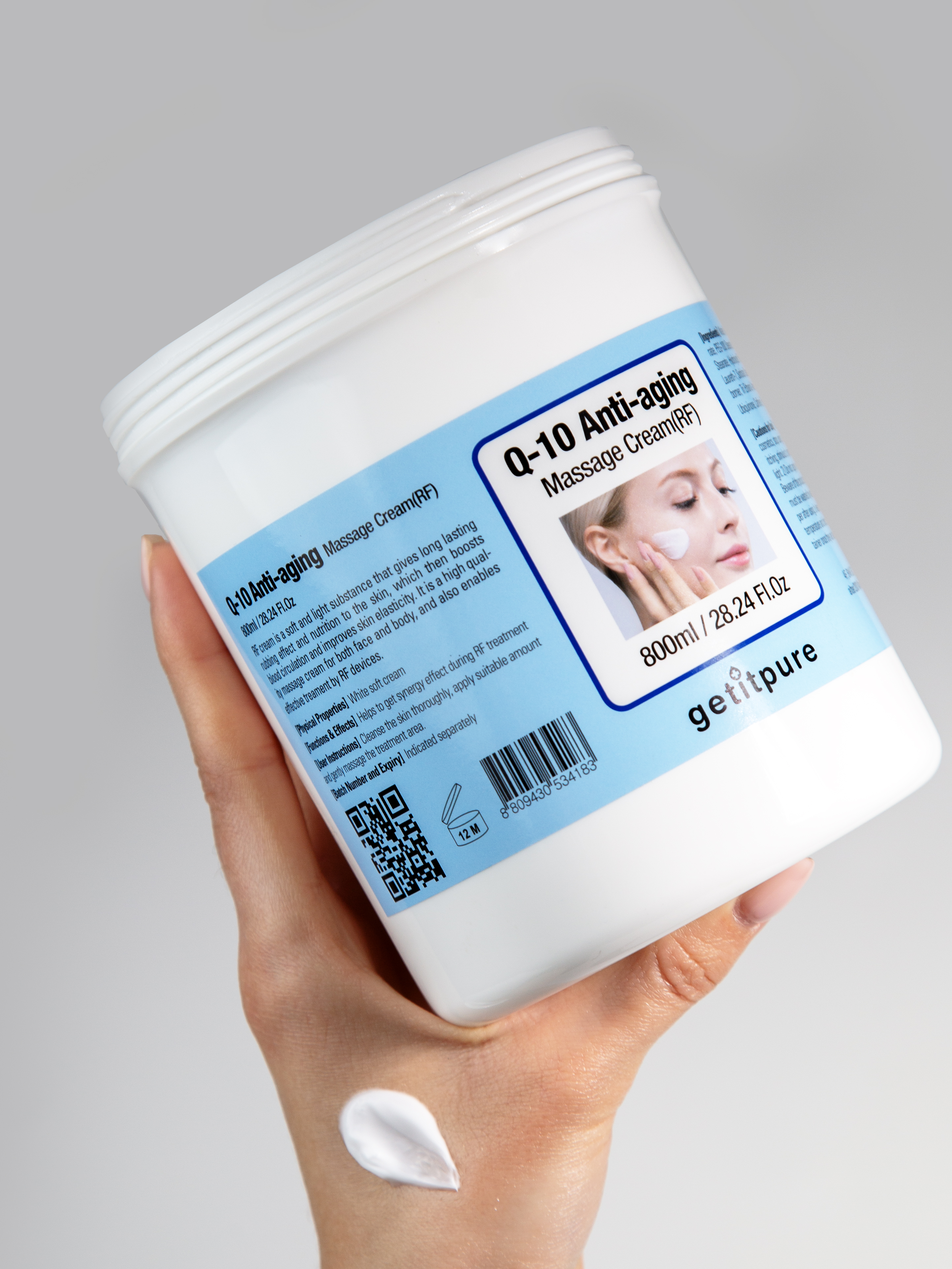 Medisance Metro Korea Recovery Q-10 Anti-aging Massage Cream RF Омолаживающий массажный аппаратный крем для лица и тела с коэнзим Q10, 800 мл купить в интернет-магазине Skin-Mag