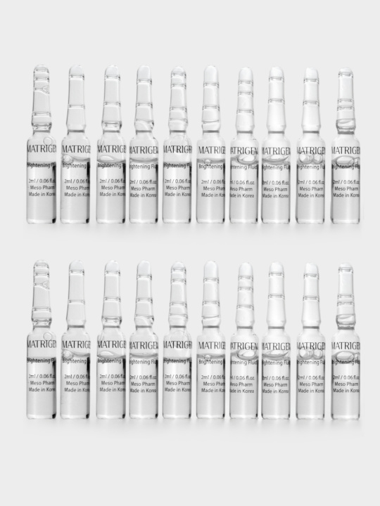 Matrigen Brightening Fluids Сыворотка - флюид для выравнивания тона кожи с арбутином и ниацинамидом, 2 мл х 20 шт купить в интернет-магазине Skin-Mag