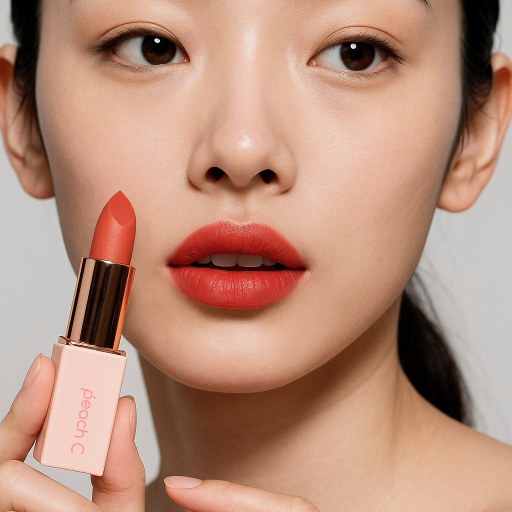 PEACH C Easy Matte Lipstick 05 Dahlia Red Помада для губ матовая с магнитным футляром, оттенок 05 купить в интернет-магазине Skin-Mag