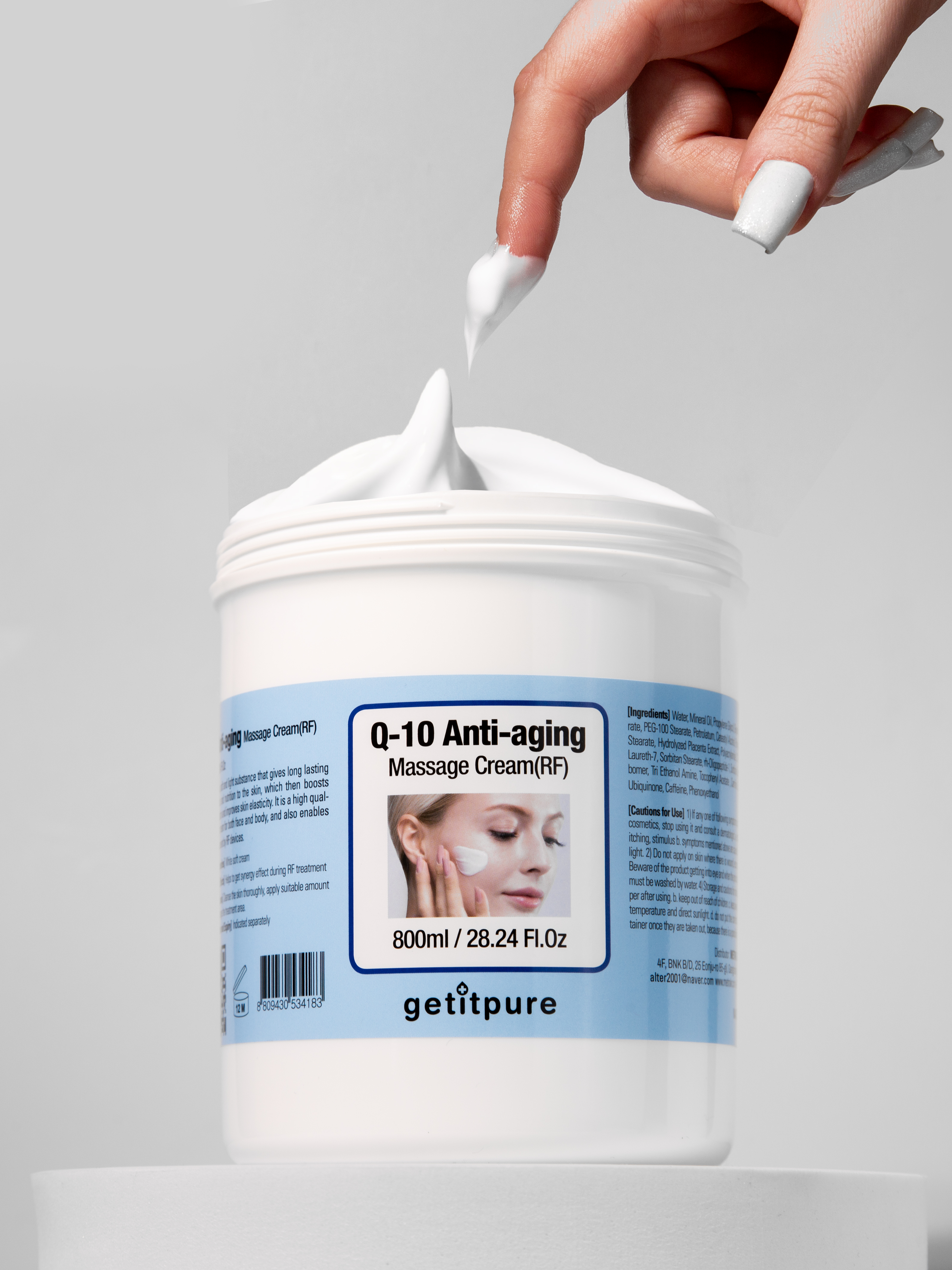 Medisance Metro Korea Recovery Q-10 Anti-aging Massage Cream RF Омолаживающий массажный аппаратный крем для лица и тела с коэнзим Q10, 800 мл купить в интернет-магазине Skin-Mag