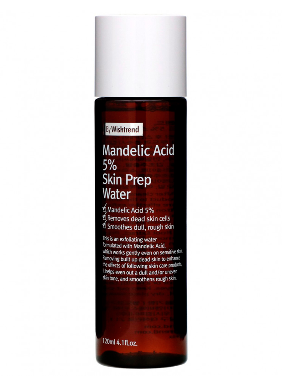 By Wishtrend Mandelic acid 5% prep water, Тоник-эксфолиант мягкий с миндальной кислотой, 120 мл купить в интернет-магазине Skin-Mag