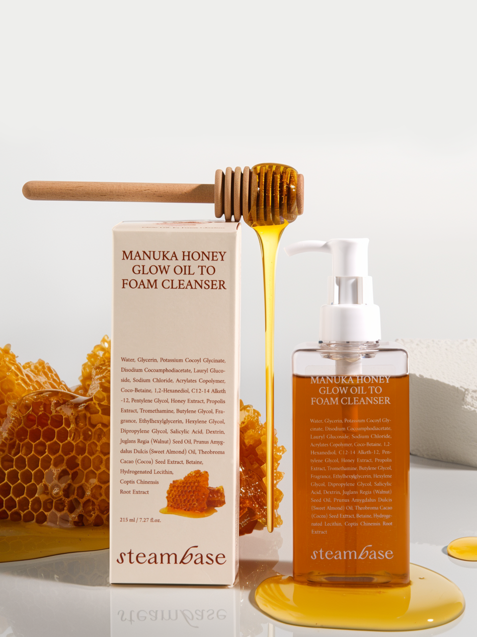 Steambase Manuka Honey Glow Oil To Foam Cleanser Гидрофильное масло с мёдом манука, 215 мл купить в интернет-магазине Skin-Mag