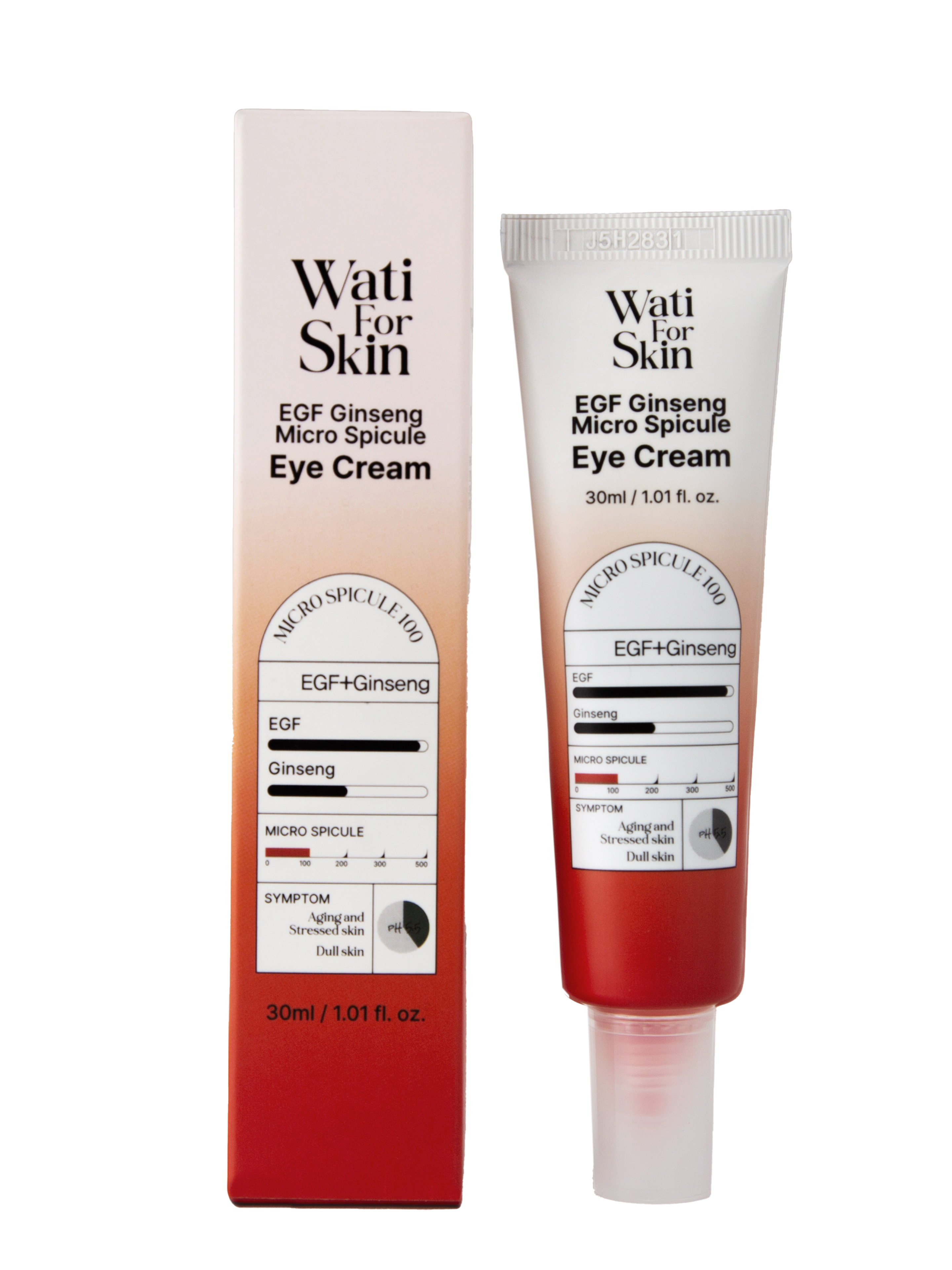 Wati For Skin EGF Ginseng Microshot Eye Cream Крем для области вокруг глаз с EGF пептидами, экстрактом женьшеня и микроиглами, 30 мл