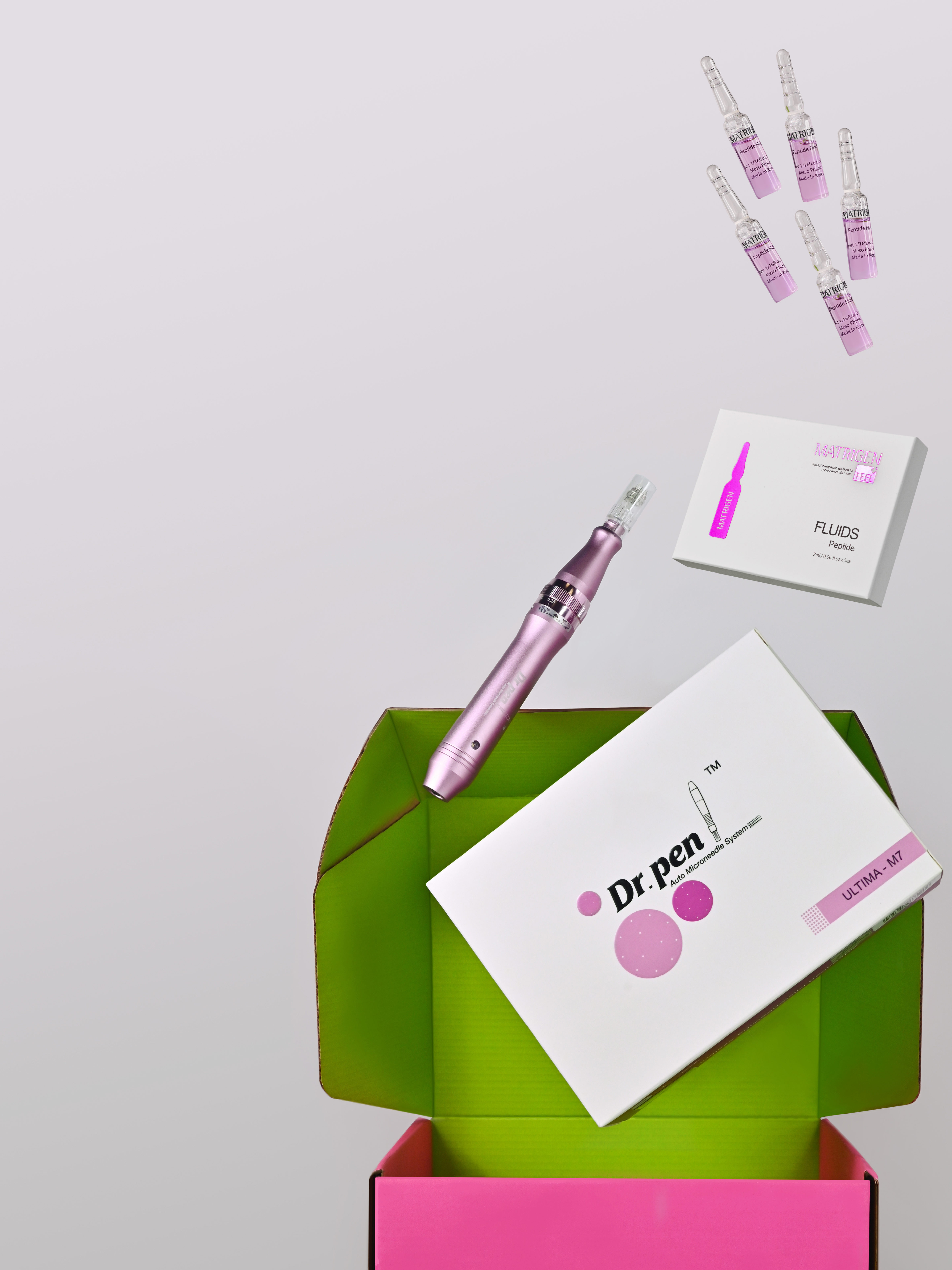 Dr.pen Стартовый набор Дермапен M7 + Мезококтейль Matrigen Peptide Fluids Пептидная сыворотка - флюил для лица, 5 шт х 2 мл купить в интернет-магазине Skin-Mag