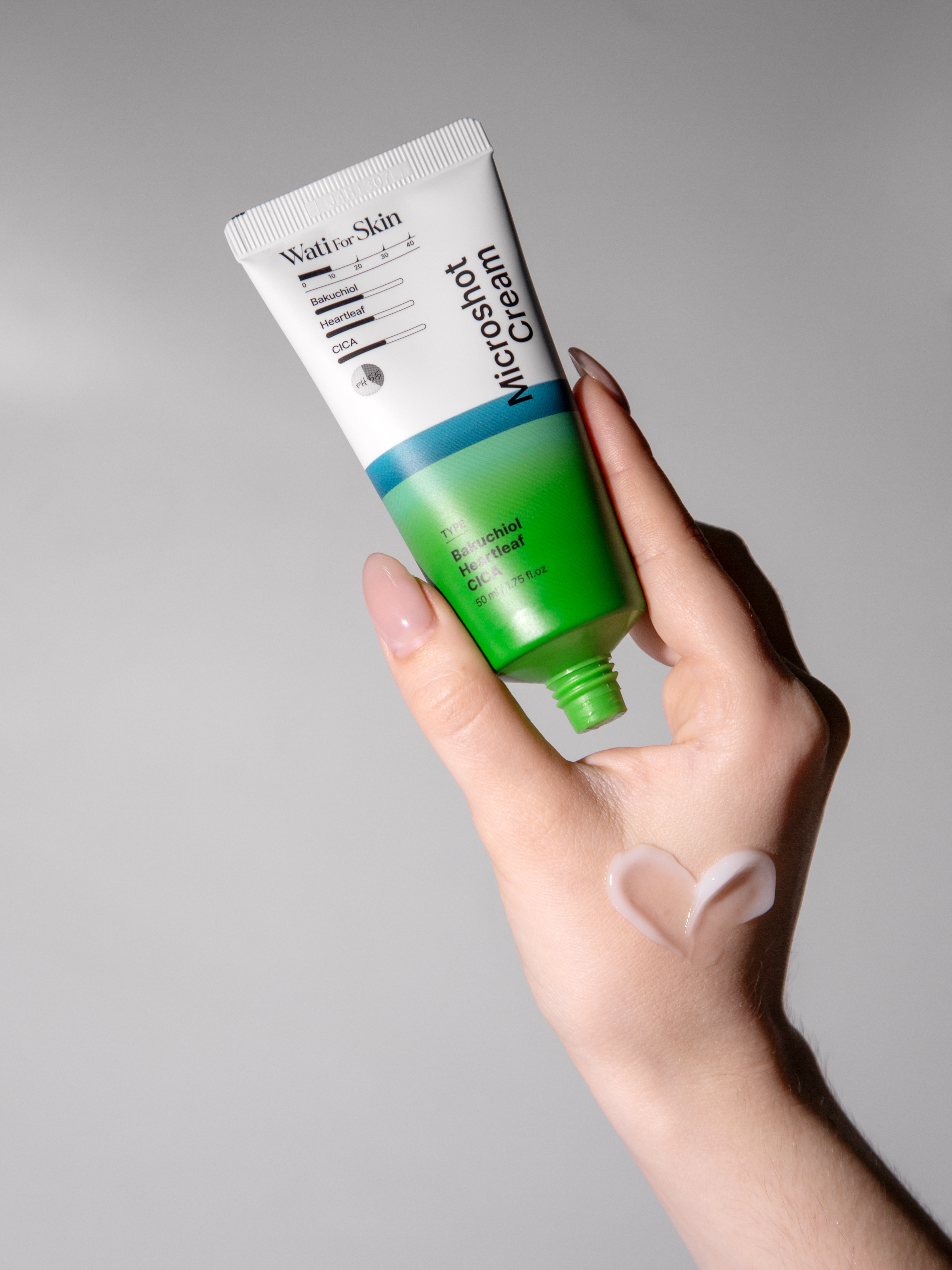 Wati For Skin Bakuchiol Heartleaf Cica Microshot Cream Крем для лица с микроиглами бакучиол и центелла, 50 мл купить в интернет-магазине Skin-Mag