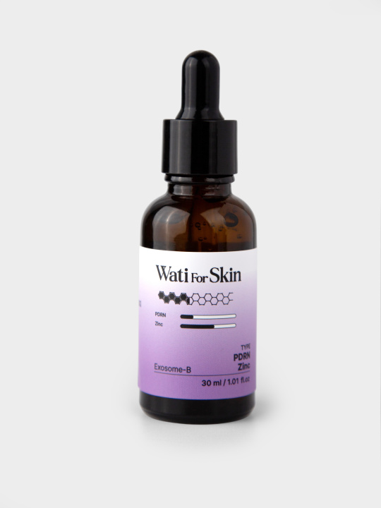 Wati For Skin PDRN Zinc Biome Exosome-B Ampoule Сыворотка для лица с ПДРН, цинком и экзосомами, 30 мл купить в интернет-магазине Skin-Mag