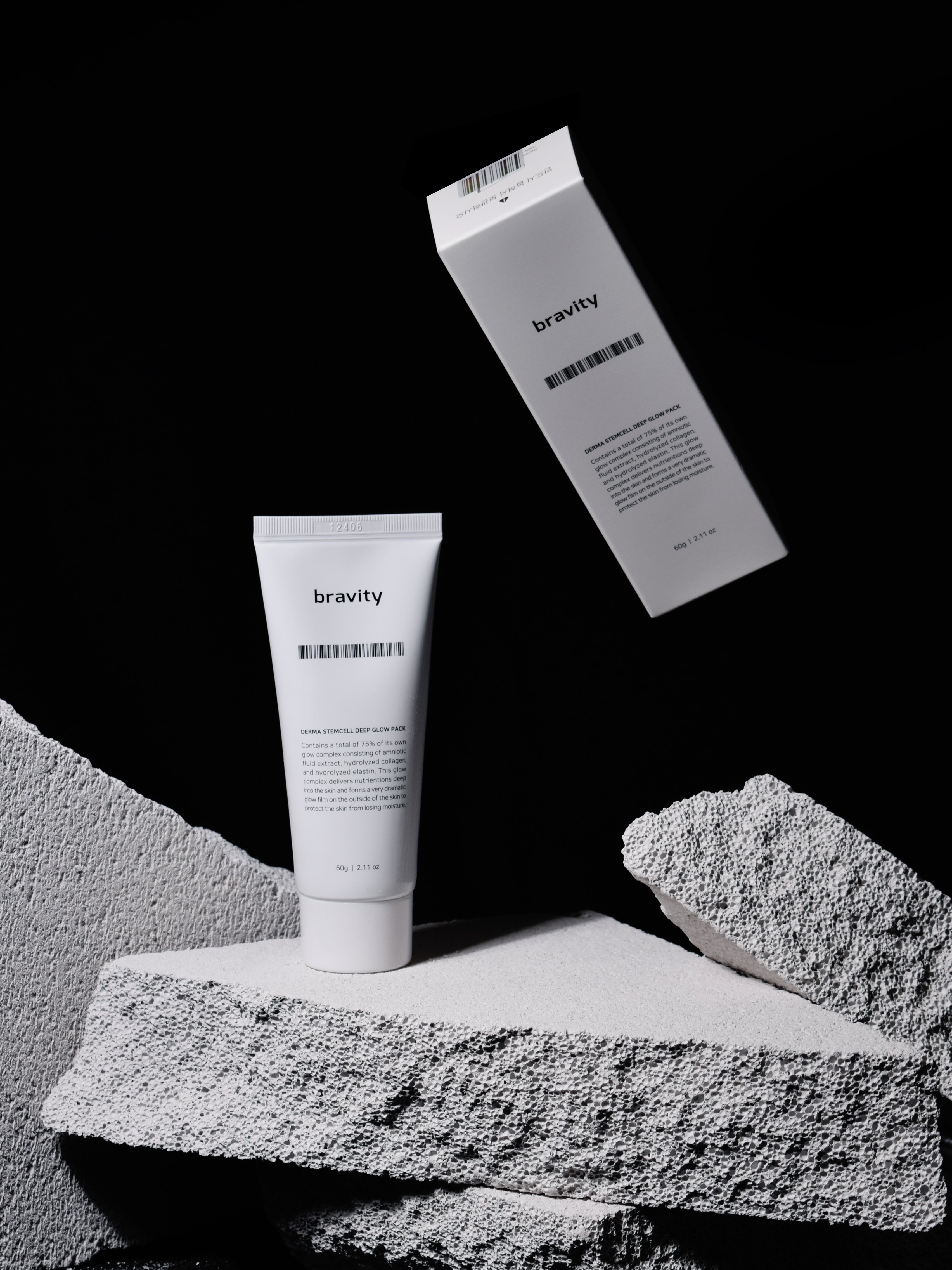 Bravity Stem-cell Deep Glow Pack Омолаживающая маска пленка для лица 60 г купить в интернет-магазине Skin-Mag