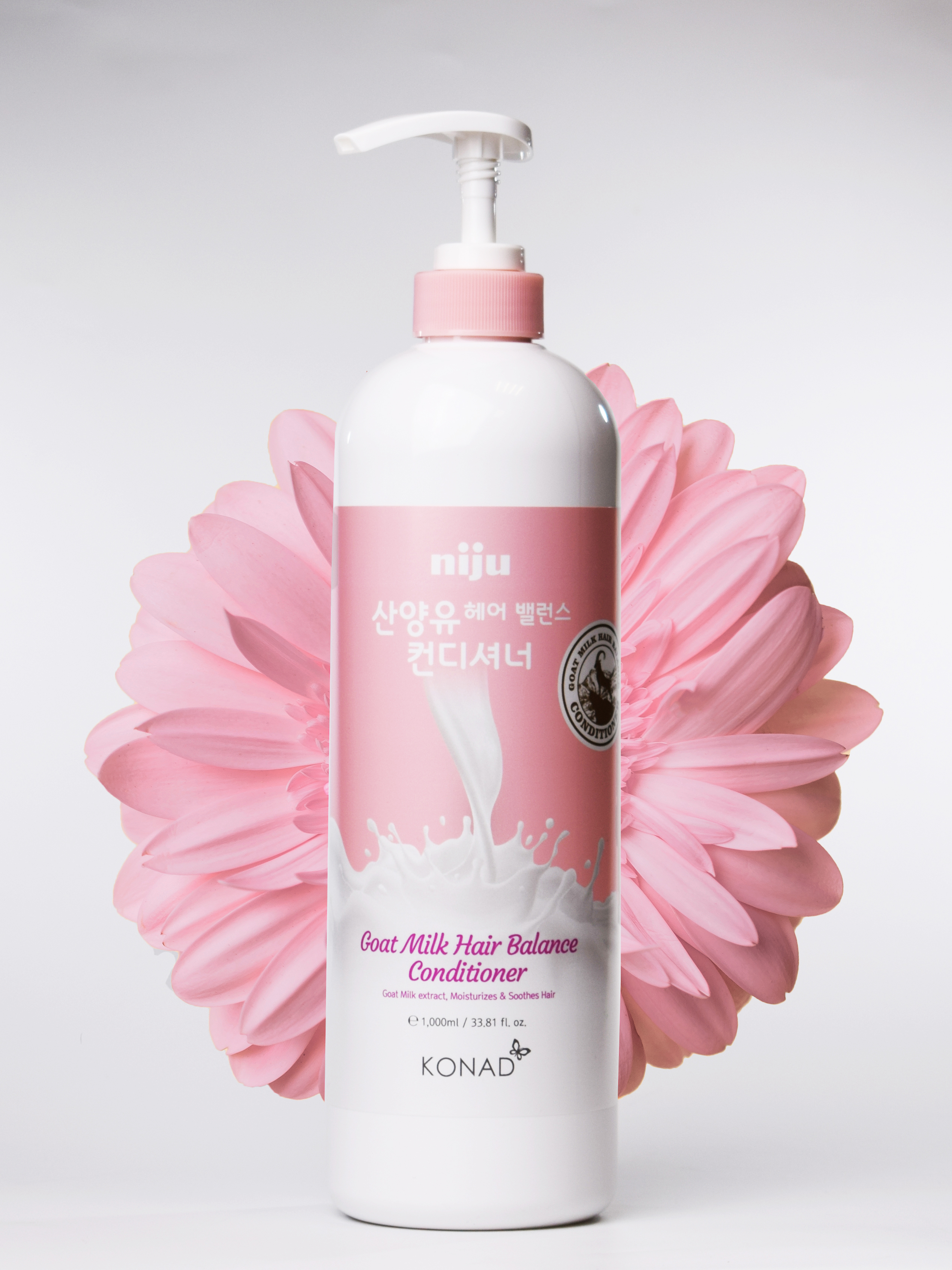 Konad Niju Goat Milk hair Balance Conditioner Кондиционер для объема и блеска волос с козьим молоком, 1000 мл купить в интернет-магазине Skin-Mag