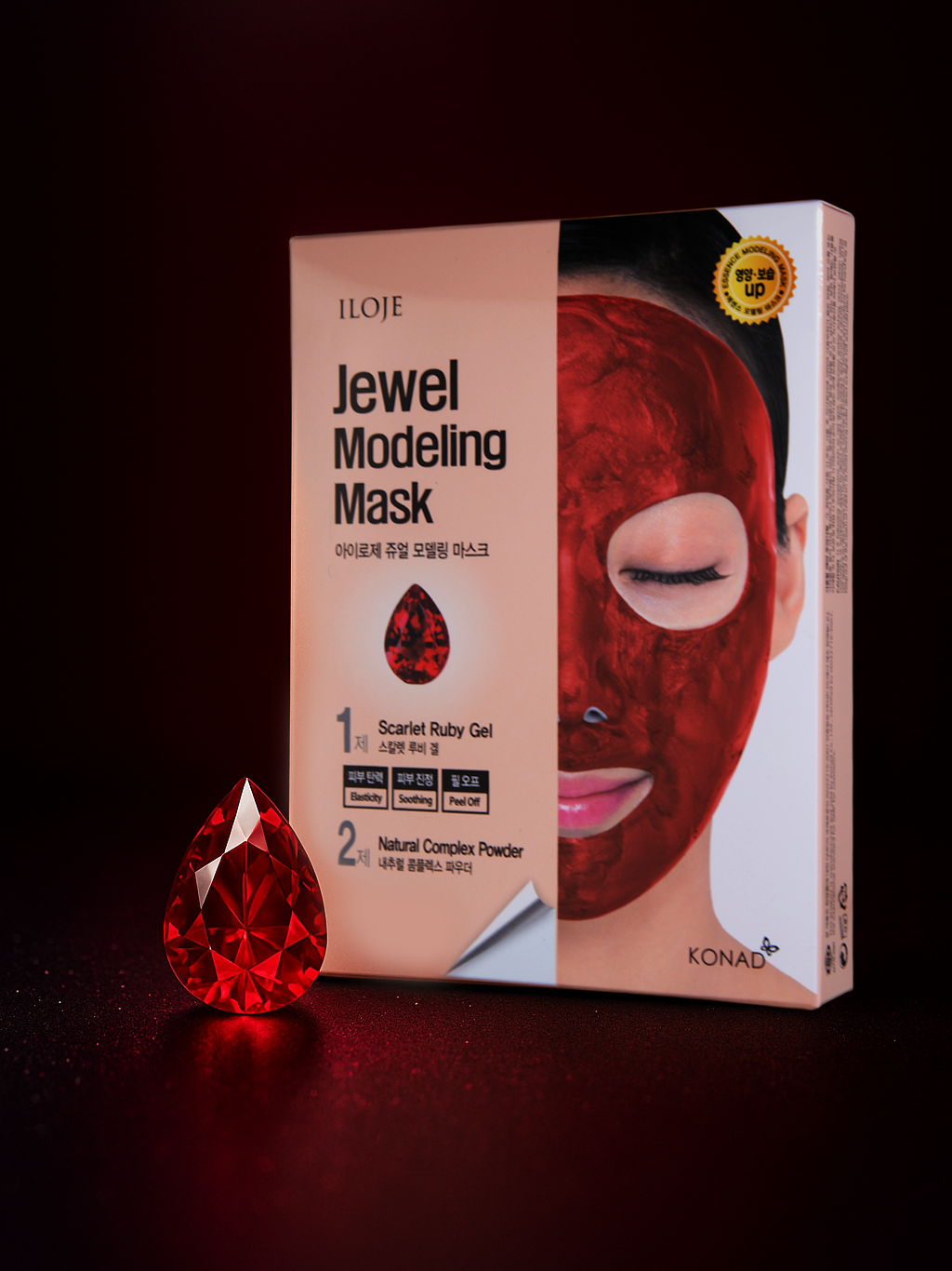 Konad Iloje Jewel Modeling Mask Scarlet Ruby альгинатная маска для лица с рубиновой пудрой, 1 шт купить в интернет-магазине Skin-Mag