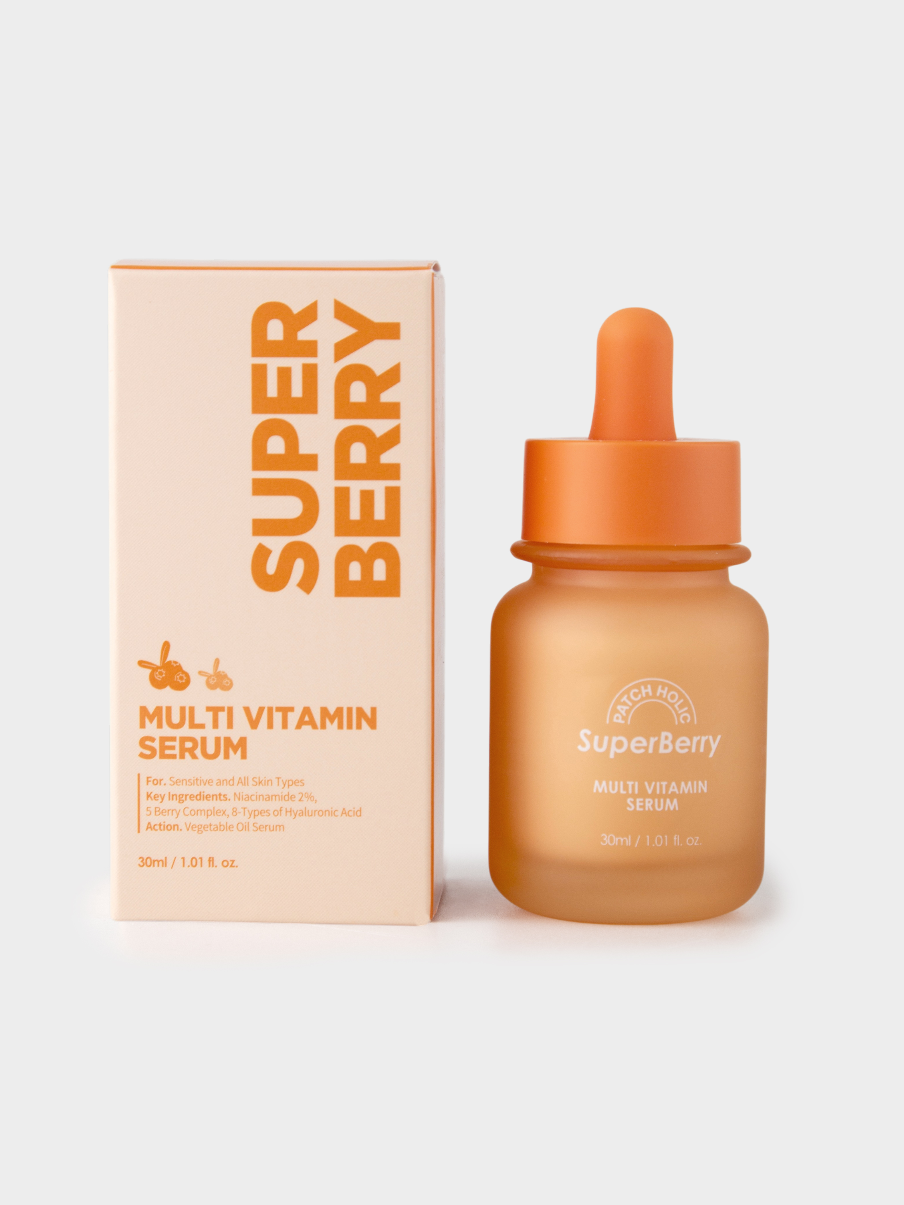 Patch Holic Super Berry Multi Vitamin Serum Антиоксидантная сыворотка для лица с витамином A, E, C и гиалуроновой кислотой, 30 мл купить в интернет-магазине Skin-Mag