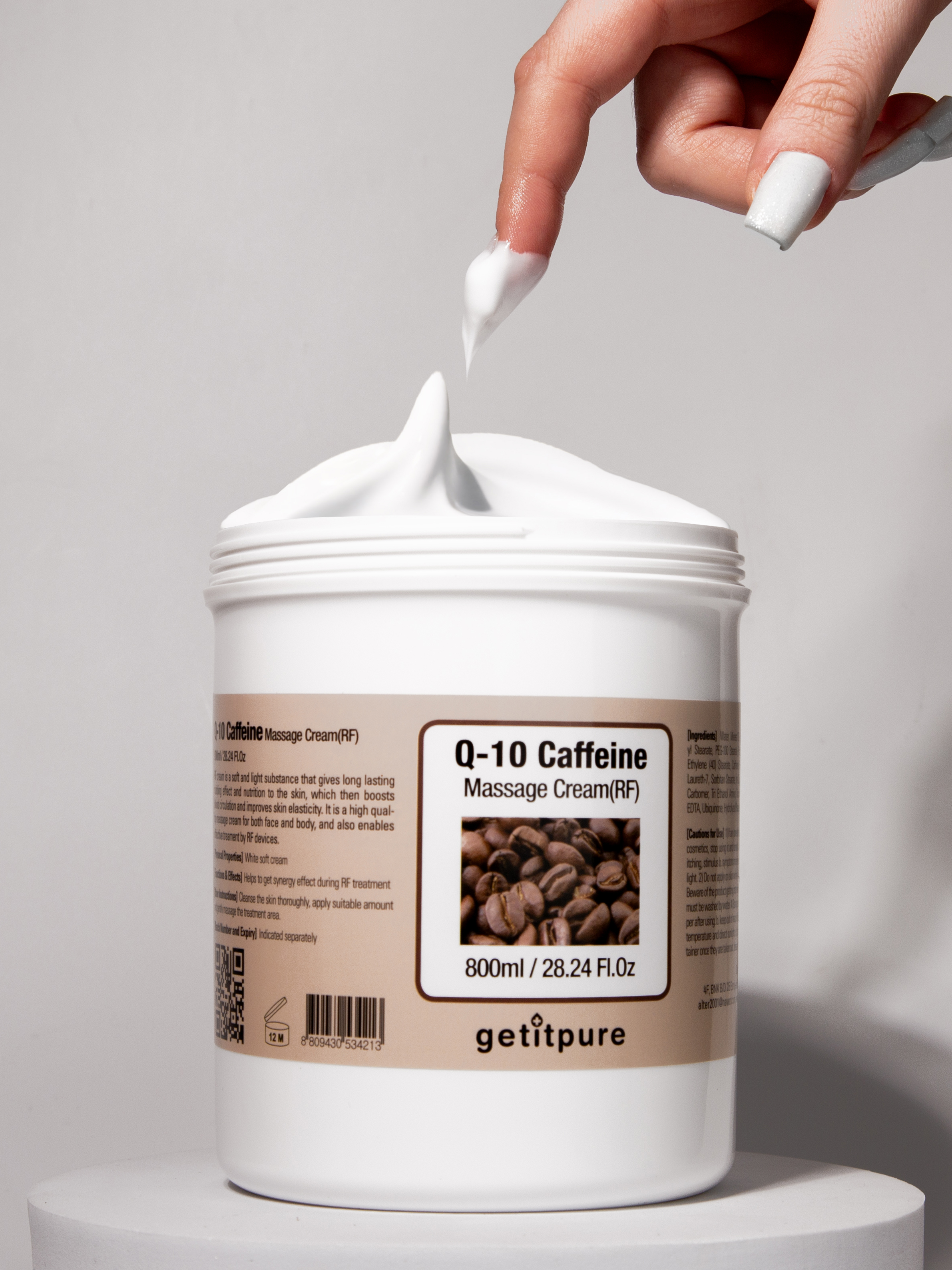 Medisance Metro Korea Recovery Q-10 Caffein Massage cream RF Восстанавливающий массажный RF аппаратный лифтинг крем для тела с кофеином и коэнзим Q10, 800 мл купить в интернет-магазине Skin-Mag