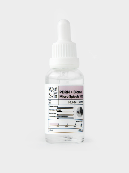 Wati For Skin PDRN + Biome Essence Microshot 100 Сыворотка - эссенция для лица с микроиглами спикула купить в интернет-магазине Skinmag