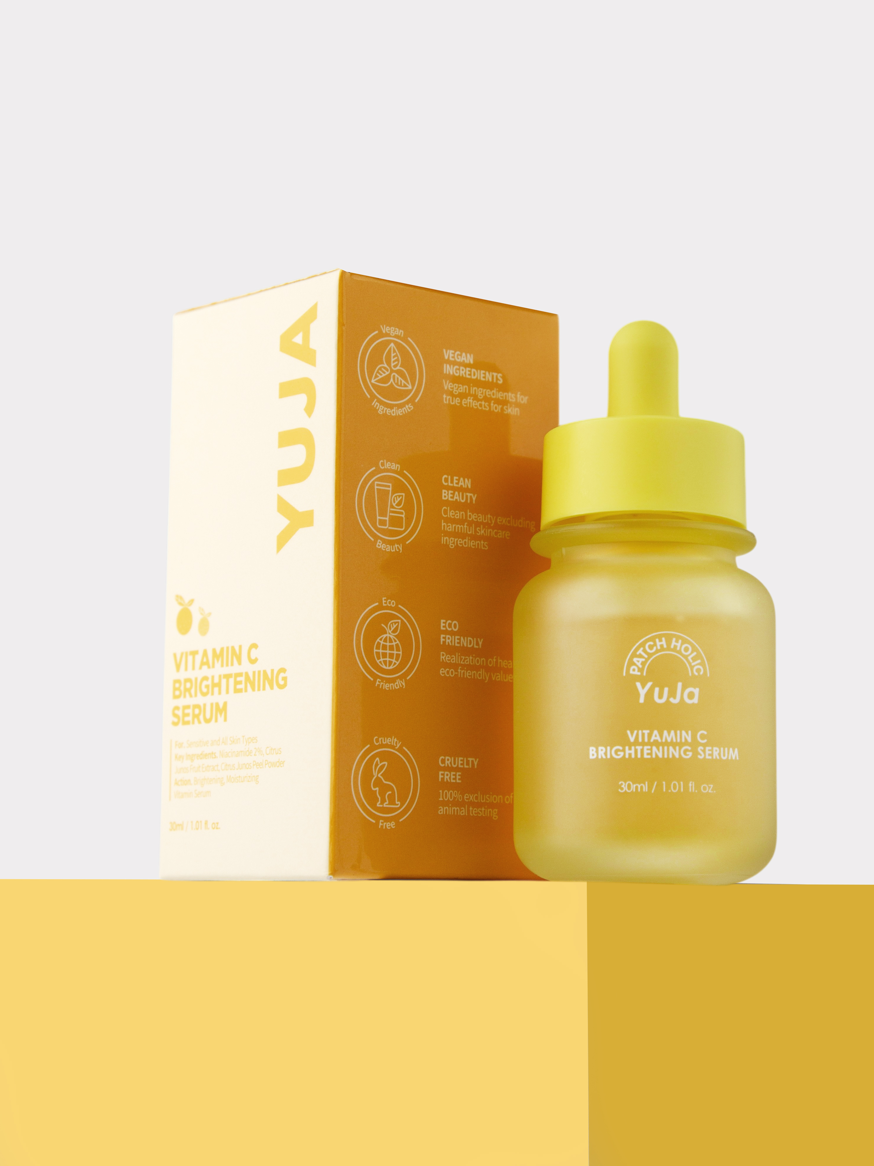 Patch Holic Yuja Vitamin C Brightening Serum Осветляющая сыворотка для лица с ниацинамидом 2% и витамином С, 30 мл купить в интернет-магазине Skin-Mag