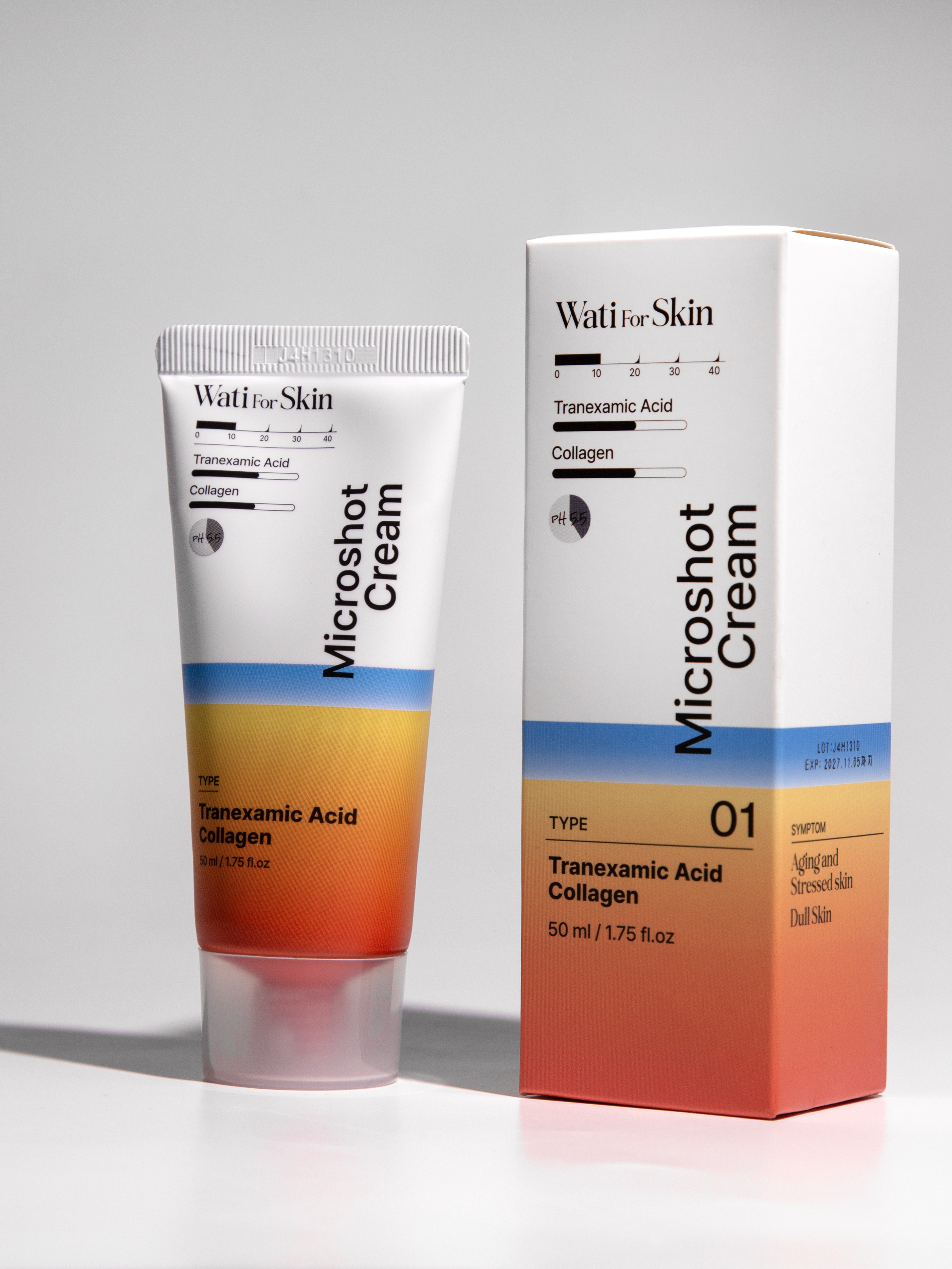 Wati For Skin Tranexamic Acid Collagen Microshot Cream Крем для лица с микроиглами транексамовая кислота и коллаген, 50 мл купить в интернет-магазине Skin-Mag