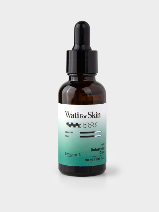 Wati For Skin Bakuchiol Barrier CICA Exosome-B Ampoule Сыворотка для лица с бакучиолом, центеллой и экзосомами, 30 мл купить в интернет-магазине Skin-Mag