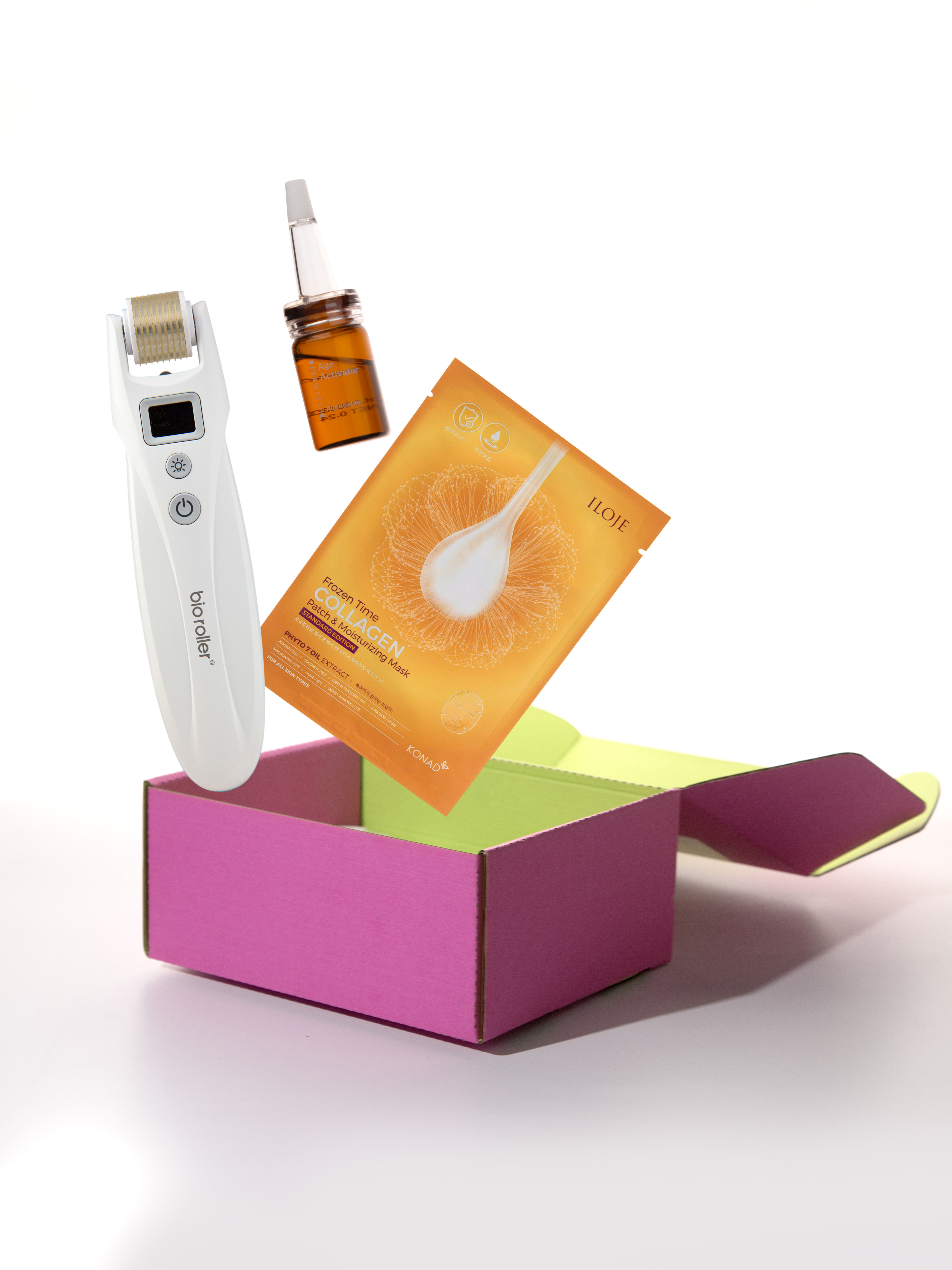 Подарочный набор косметики №036 Mezonica Bio Roller G5 Аппарат для лица 5 в 1, мезо сыворотка для лица 7 мл, тканевая маска 1 шт купить в интернет-магазине Skin-Mag