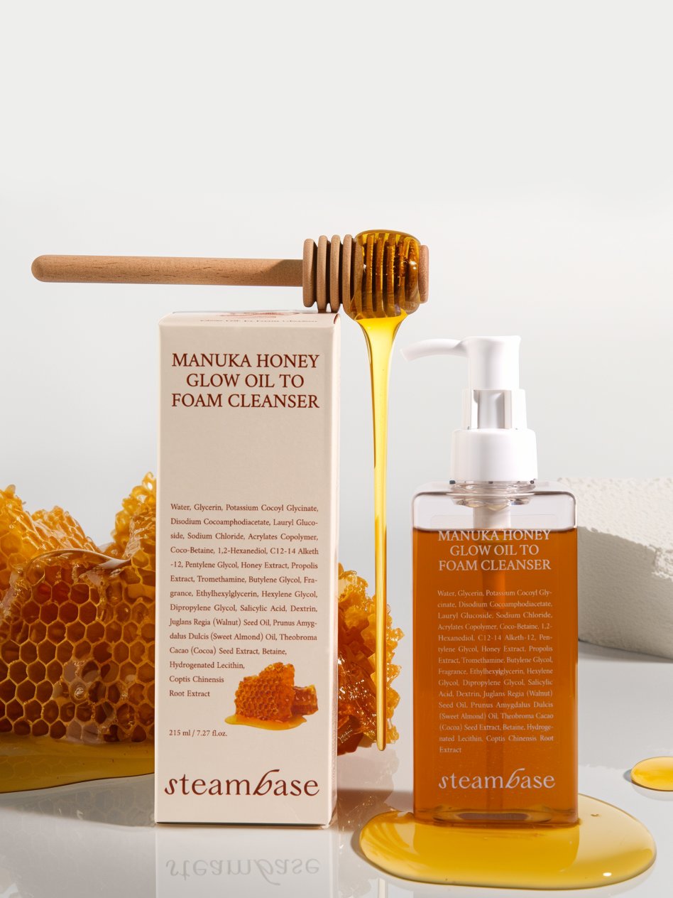 STEAM BASE Manuka Honey Glow Oil To Foam Cleanser 215 ml купить в интернет-магазине Skinmag