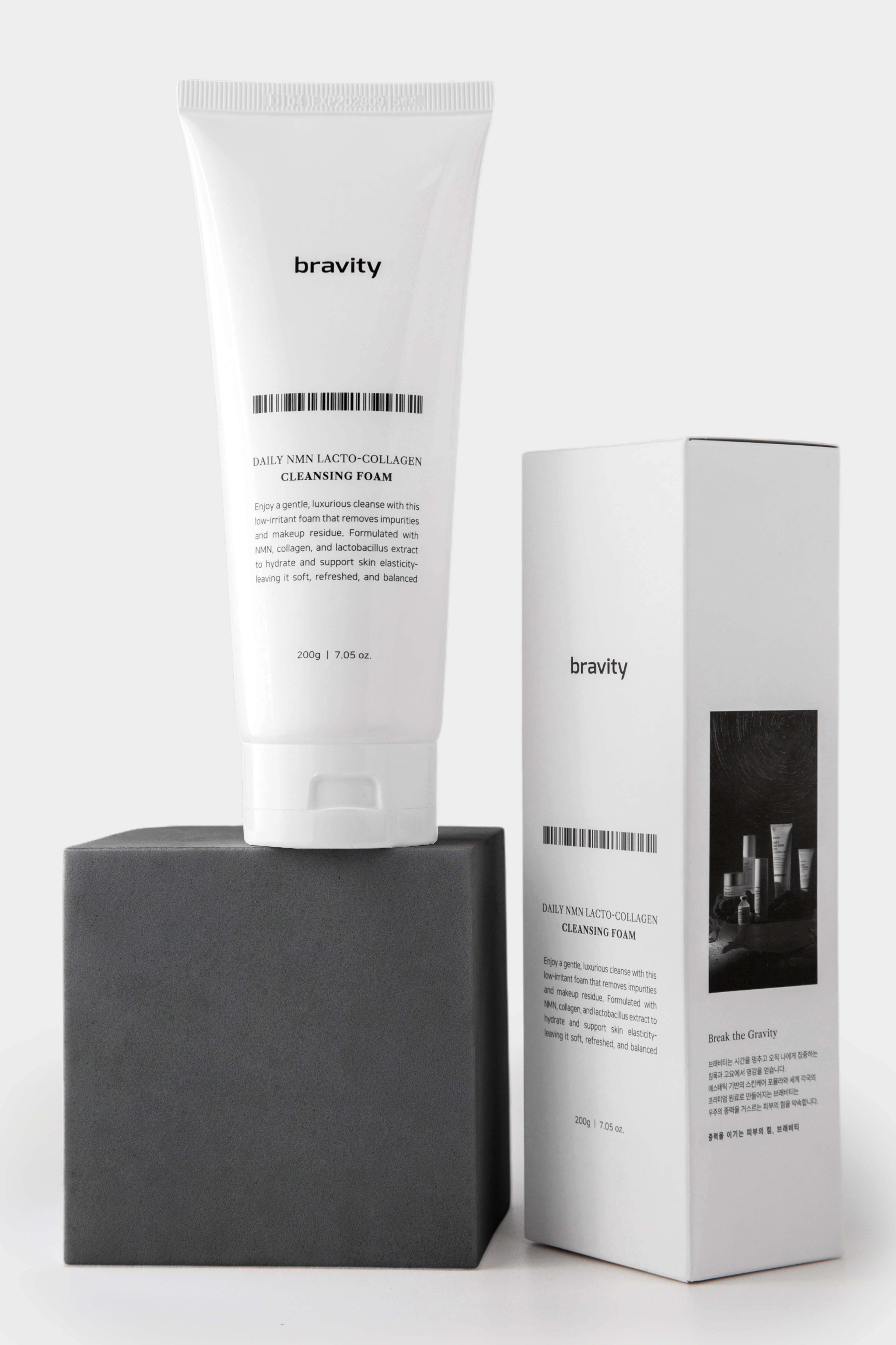 Bravity Daily NMN Lacto-Collagen Cleansing Foam Пенка для умывания с НМН, коллагеном и лактобактериями, 200 г купить в интернет-магазине Skin-Mag