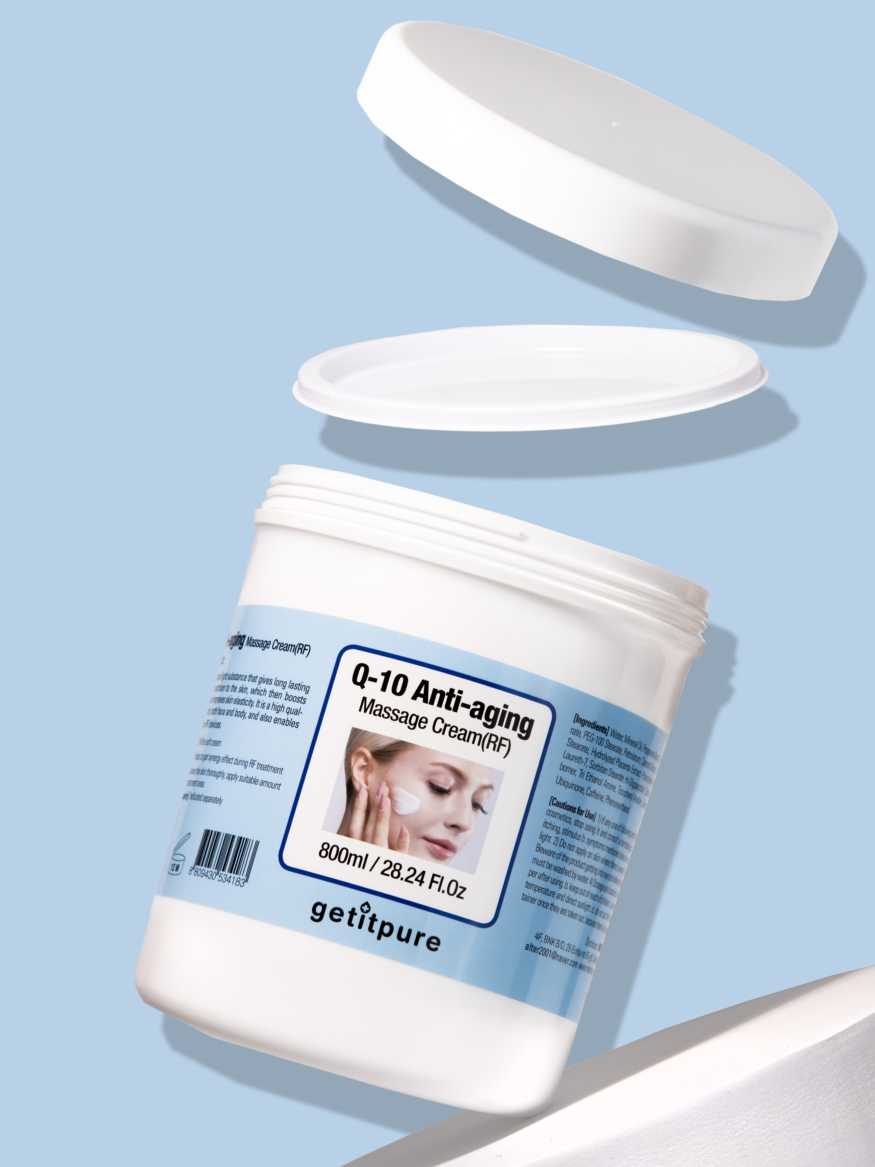Medisance Metro Korea Recovery Q-10 Anti-aging Massage Cream RF Омолаживающий массажный аппаратный крем для лица и тела с коэнзим Q10, 800 мл купить в интернет-магазине Skin-Mag