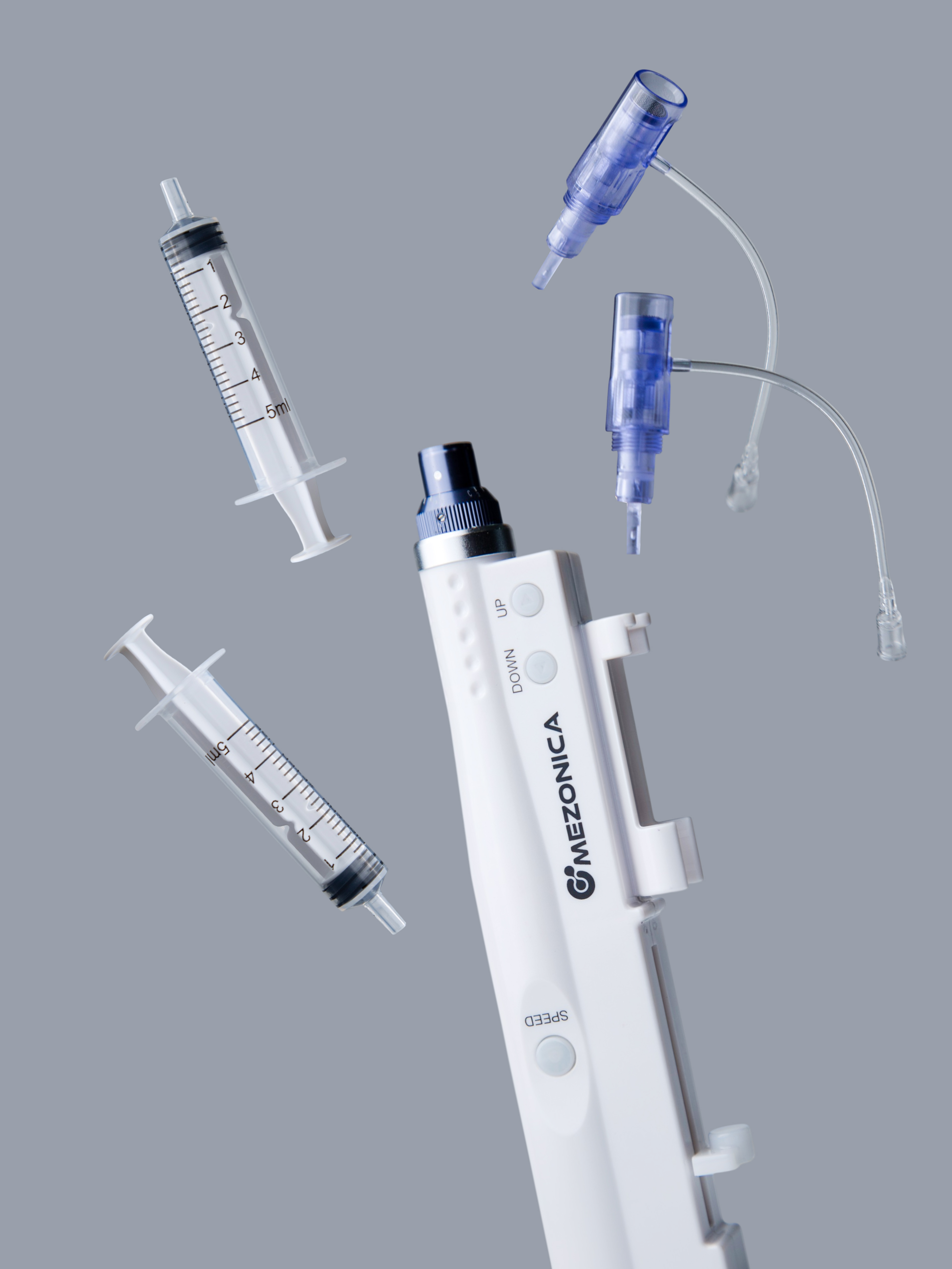 Mezonica DraMes / Medoderma Аппарат для фракционного микроштампинга с подачей раствора / электрический массажер для лица / дермапен, белый купить в интернет-магазине Skin-Mag