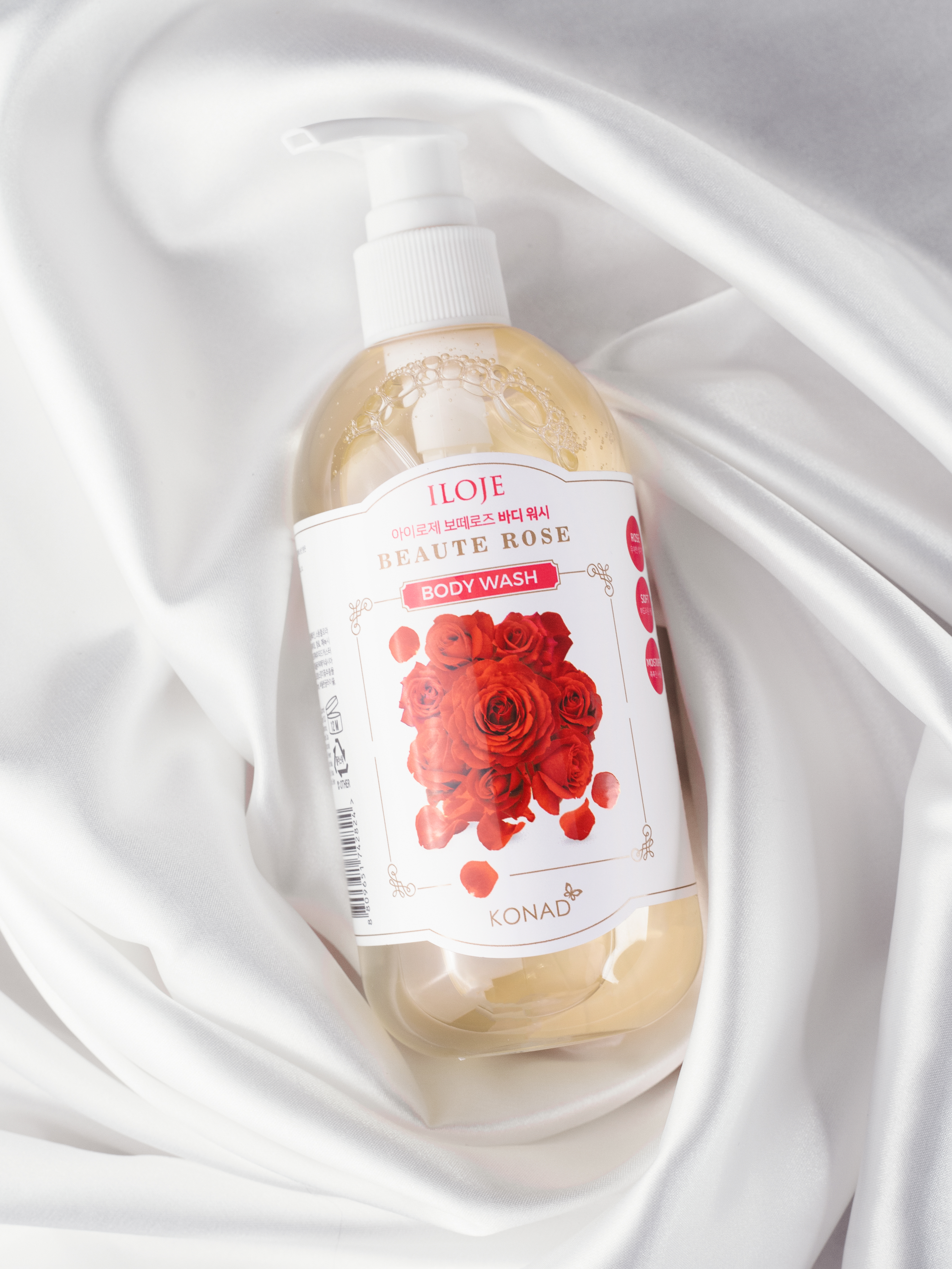 Konad Iloje Beaute Rose Wash Гель для душа с дамасской розой, 300 мл купить в интернет-магазине Skin-Mag