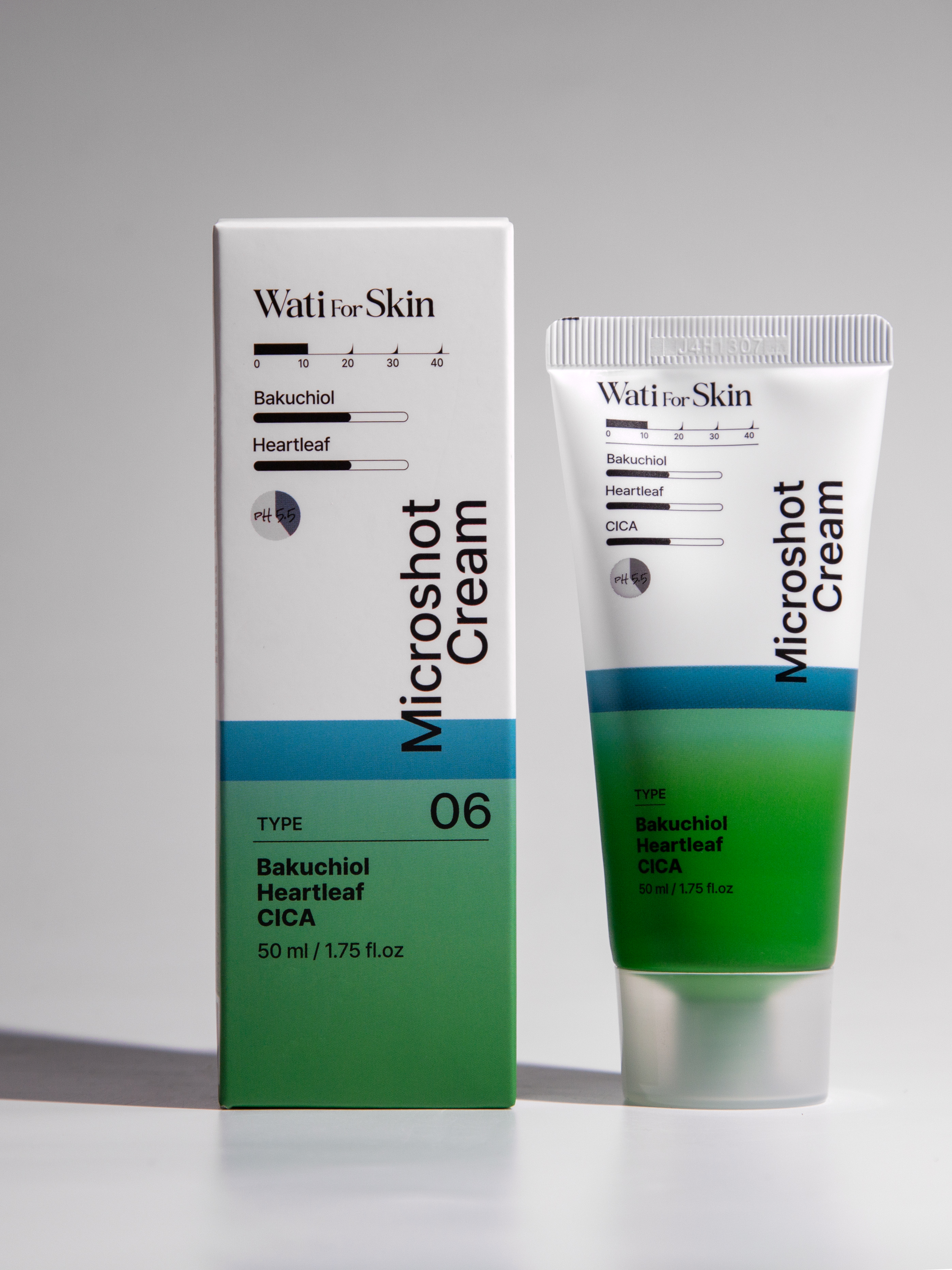 Wati For Skin Bakuchiol Heartleaf Cica Microshot Cream Крем для лица с микроиглами бакучиол и центелла, 50 мл купить в интернет-магазине Skin-Mag