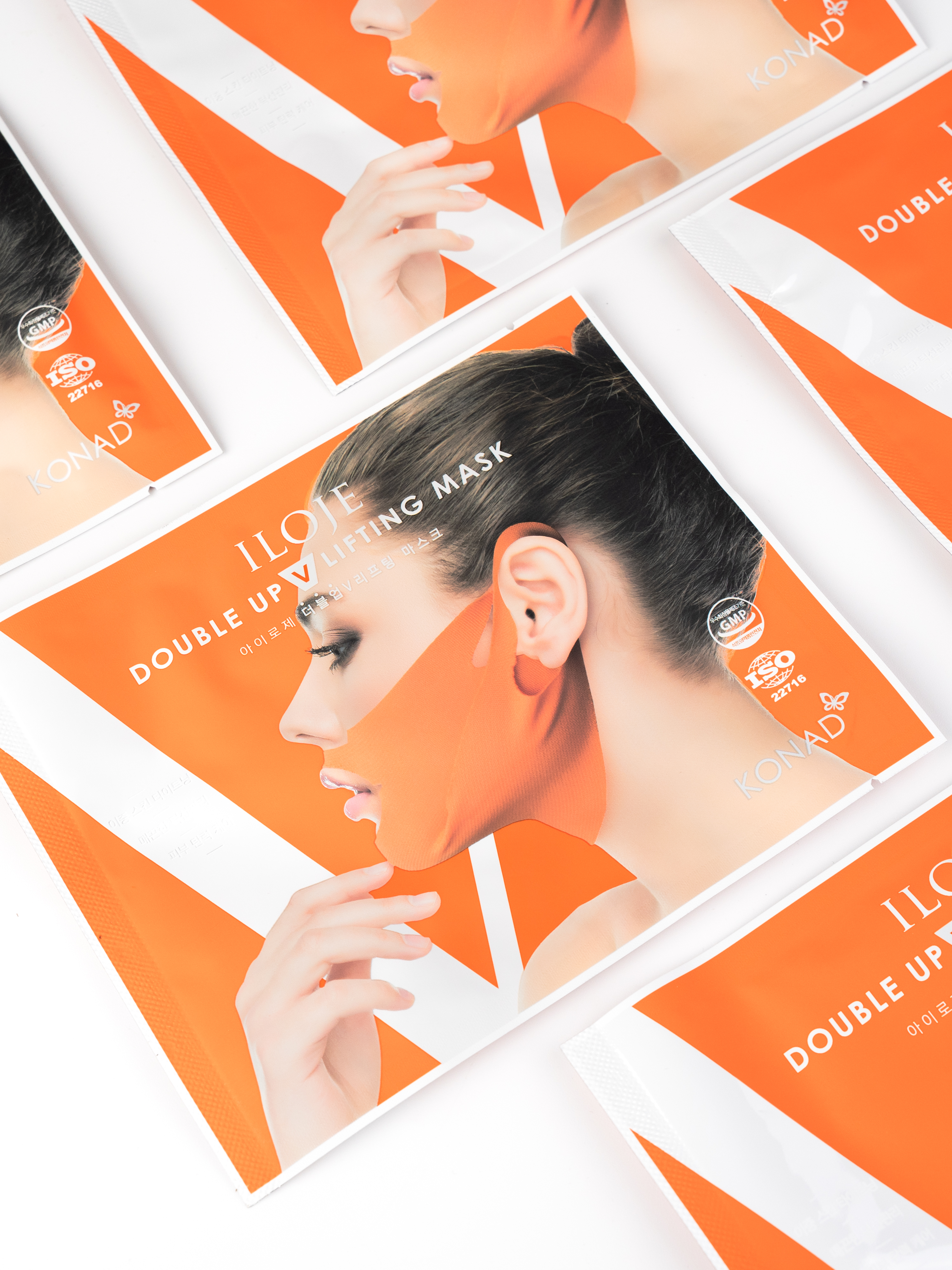 Konad ILOJE Double Up V lifting Mask Двойная тканевая маска для упругости, лифтинга и подтяжки нижней части лица V-линии подбородка, 1 шт. купить в интернет-магазине Skin-Mag