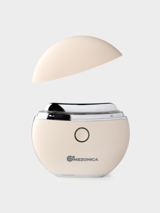 Mezonica Vibration Gua Sha Pad with Heat + LED Therapy Бежевый микротоковый светодиодный массажер с подогревом и фототерапией для антиэйдж ухода за кожей лица купить в интернет-магазине Skin-Mag