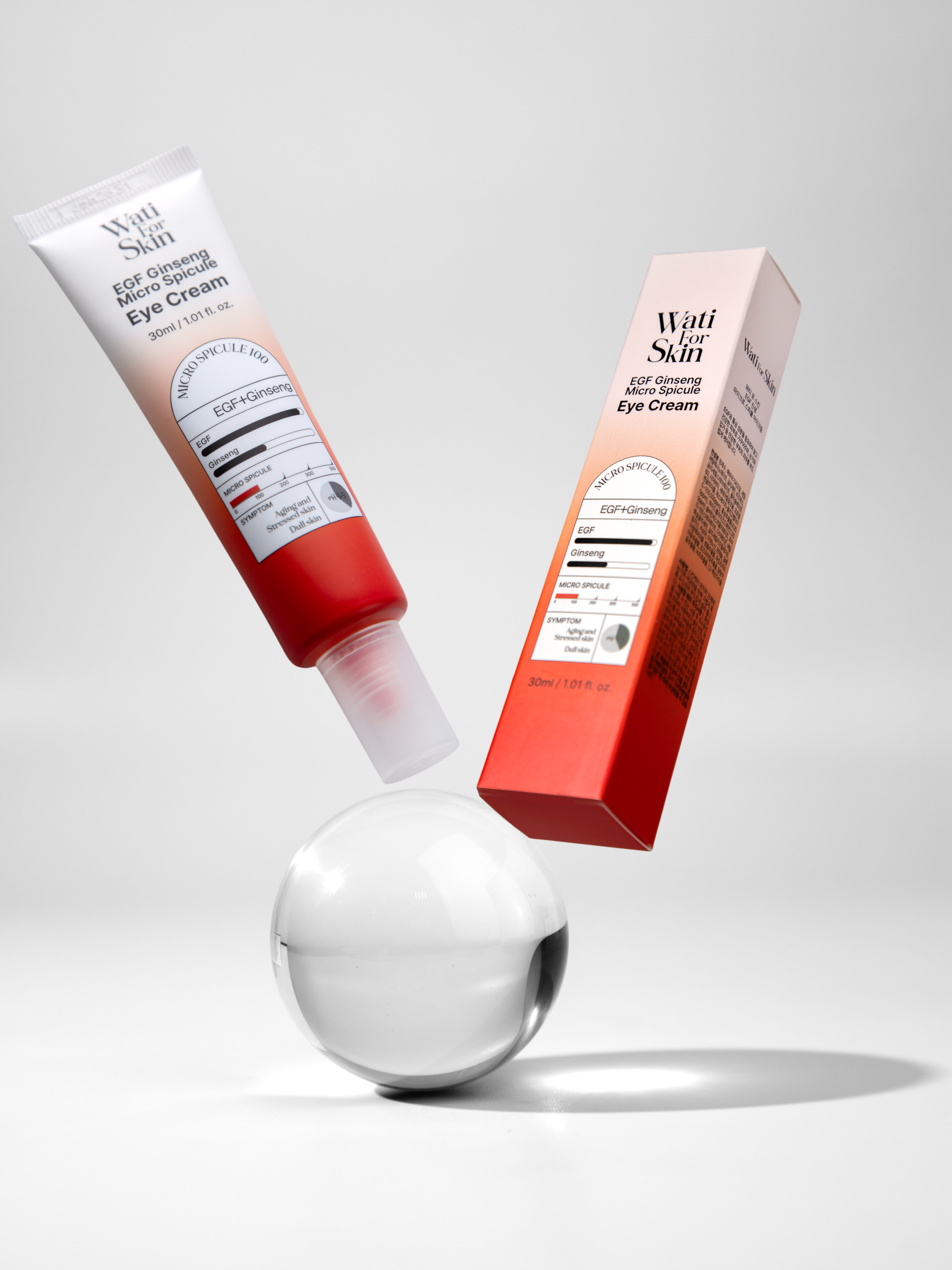 Wati For Skin EGF Ginseng Microshot Eye Cream Крем для области вокруг глаз с EGF пептидами, экстрактом женьшеня и микроиглами, 30 мл купить в интернет-магазине Skin-Mag