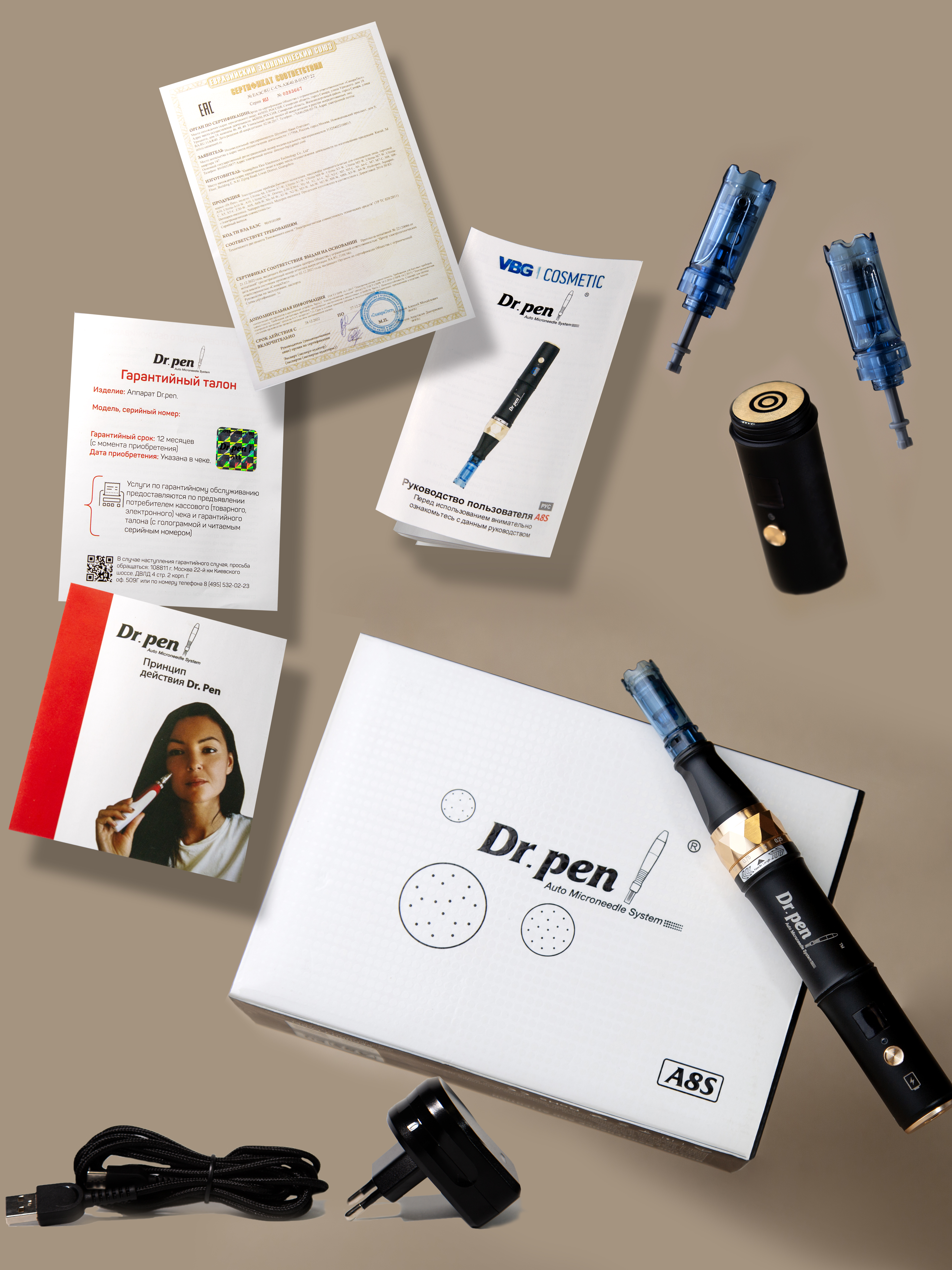 Dr.pen A8s Аппарат для фракционного микроштампинга / электрический массажер для лица / дермапен A8s купить в интернет-магазине Skin-Mag