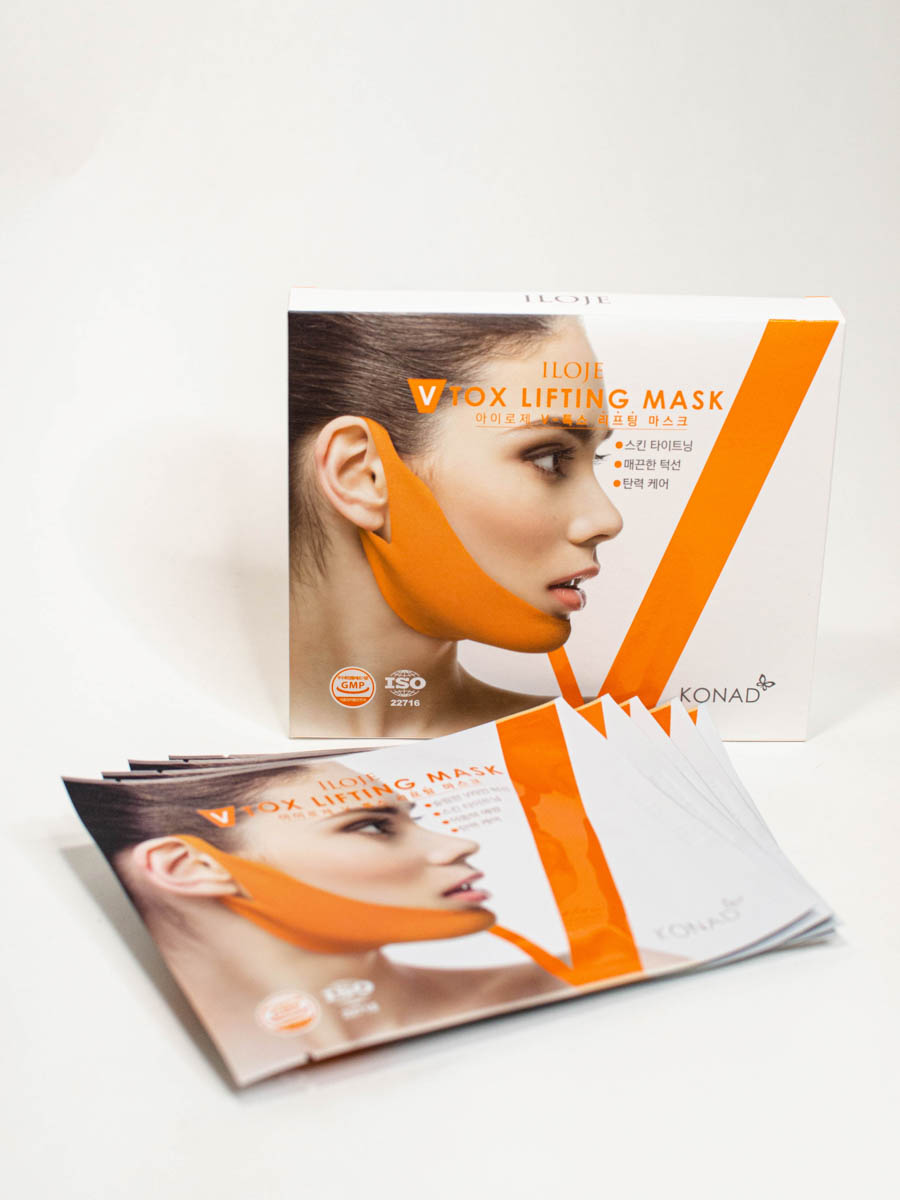 Konad ILOJE V-Tox Lifting Mask Маска бандаж для упругости, лифтинга и подтяжки V-линии подбородка, 5 шт купить в интернет-магазине Skin-Mag